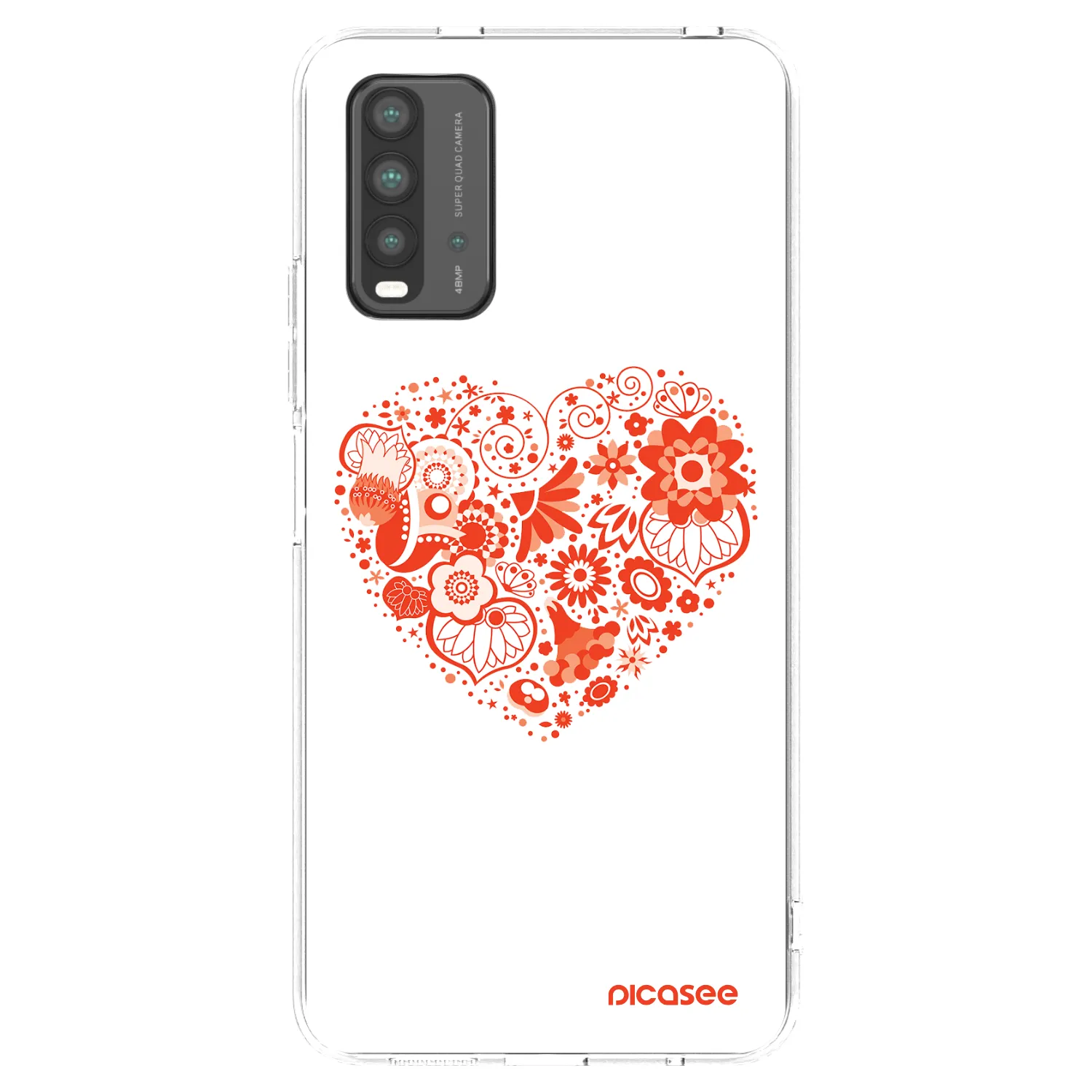 Picasee Xiaomi Redmi 9T Hülle - Schwarzes Silikon - Großes Herz