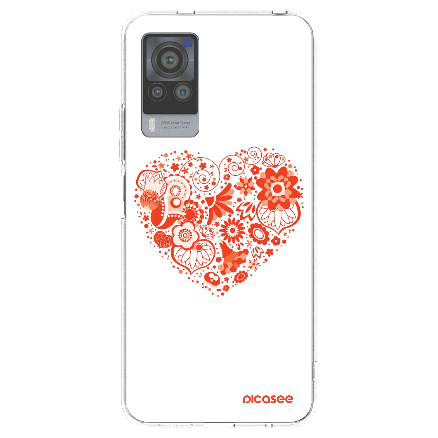 Picasee Vivo X60 Pro 5G Hülle - Transparentes Silikon - Großes Herz