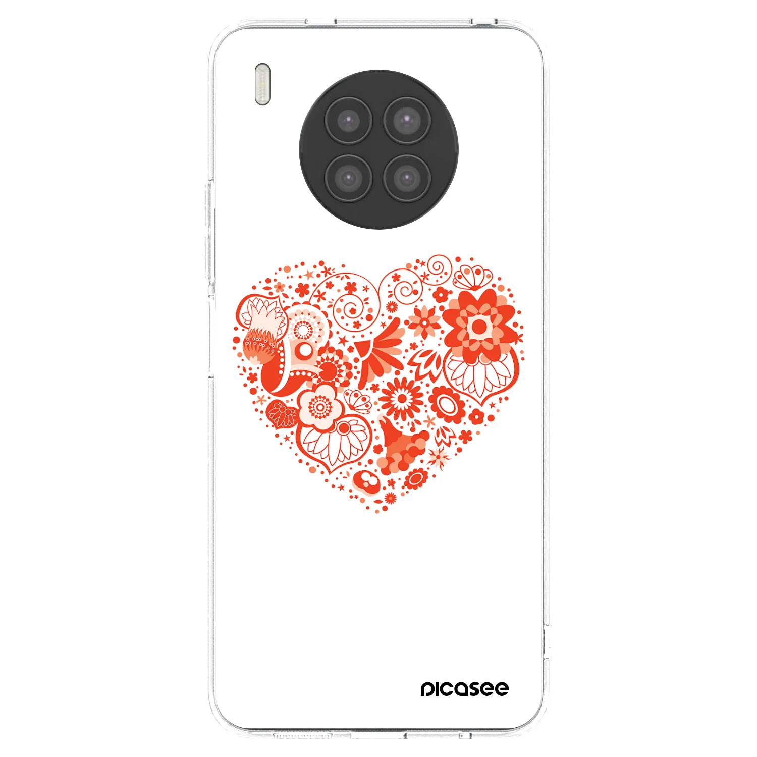 Picasee Huawei Nova 8i Hülle - Transparentes Silikon - Großes Herz