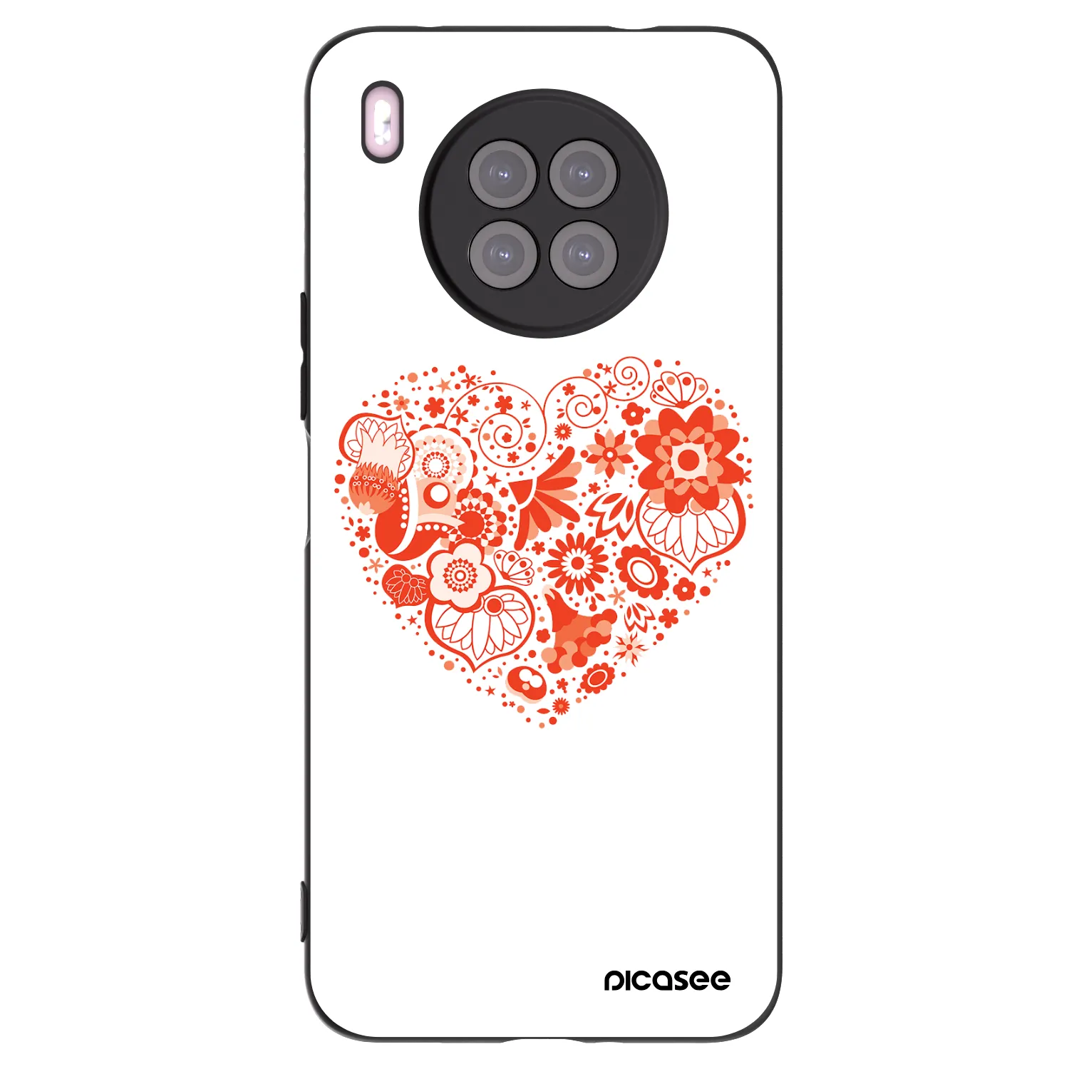 Picasee Huawei Nova 8i Hülle - Schwarzes Silikon - Großes Herz