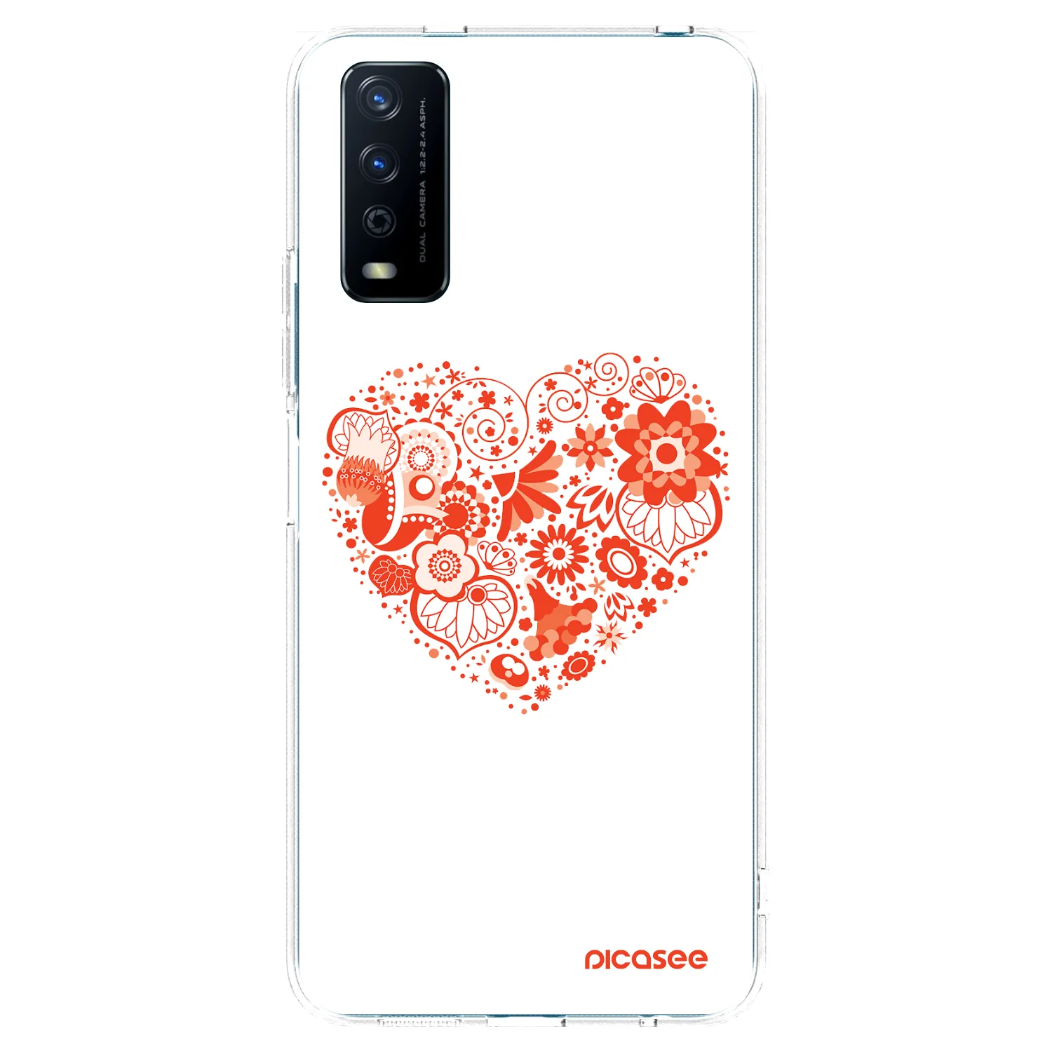 Picasee Vivo Y11s Hülle - Transparentes Silikon - Großes Herz