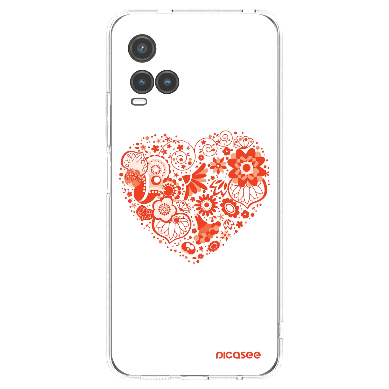 Picasee Vivo Y33s Hülle - Transparentes Silikon - Großes Herz