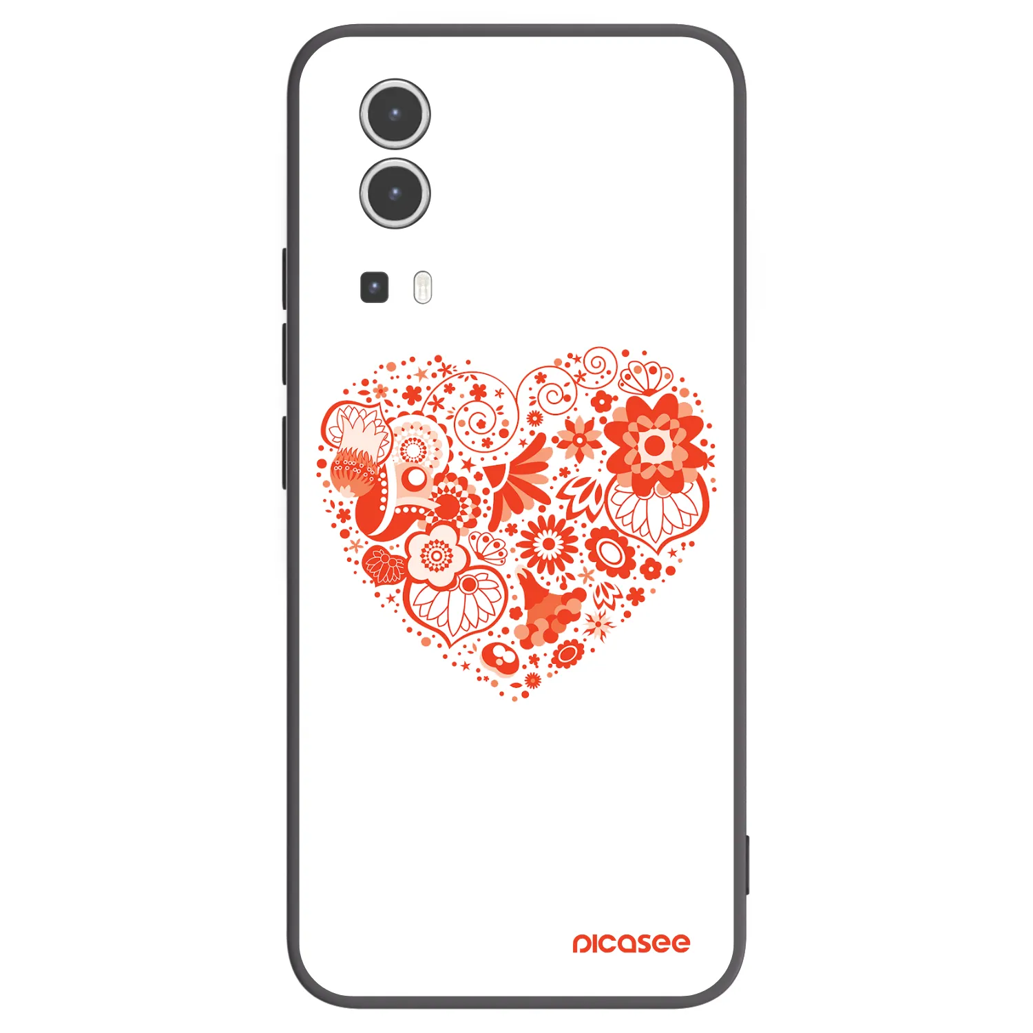 Picasee Vivo Y72 5G Hülle - Schwarzes Silikon - Großes Herz