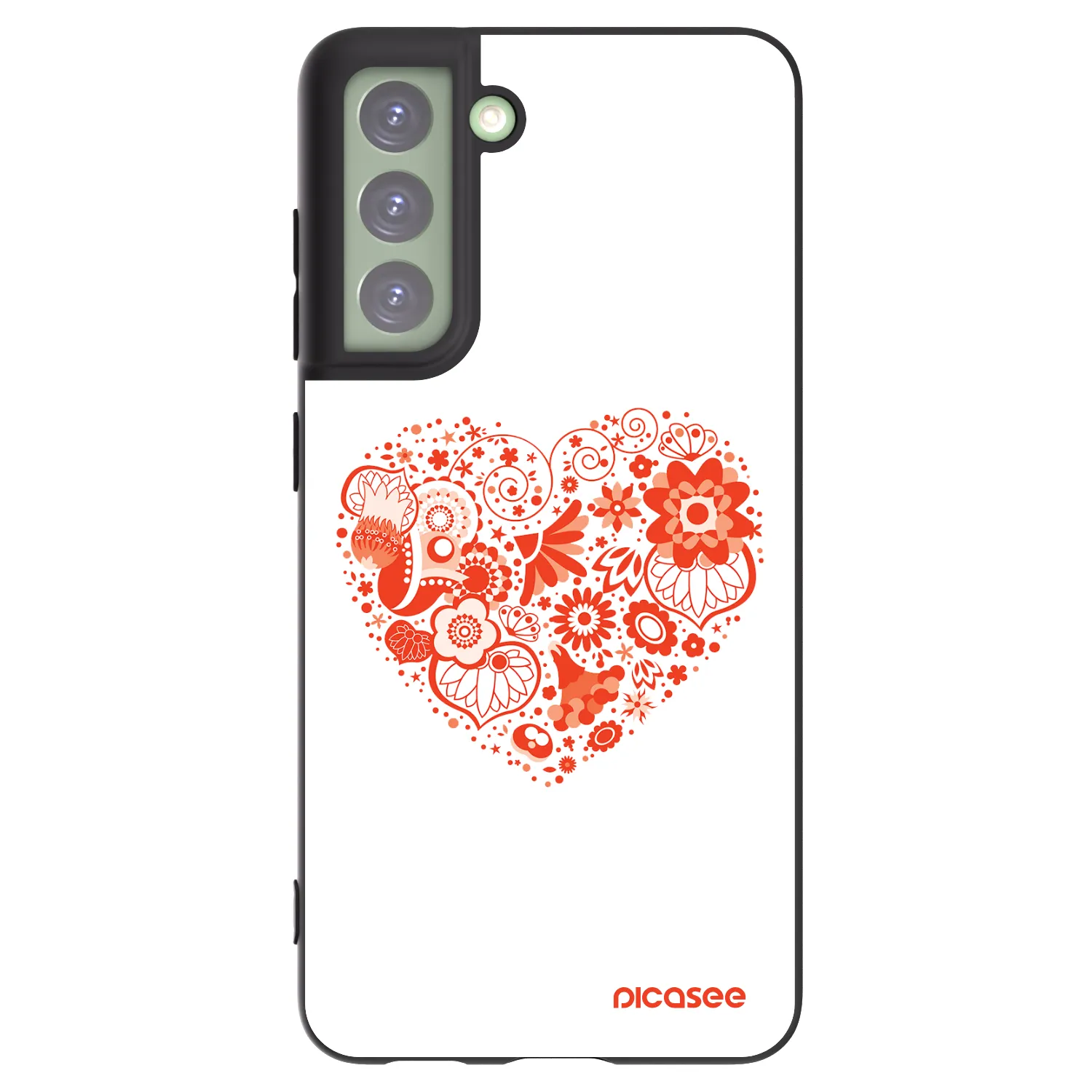 Picasee Samsung Galaxy S21 FE 5G Hülle - Schwarzes Silikon - Großes Herz