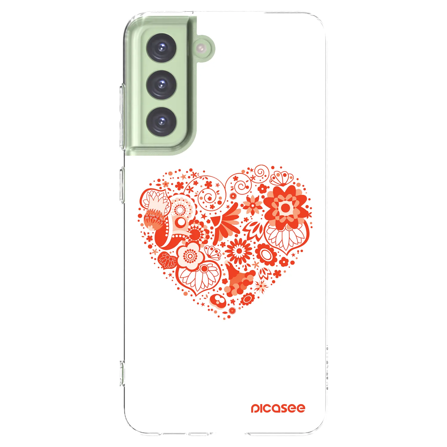 Picasee Samsung Galaxy S21 FE 5G Hülle - Transparentes Silikon - Großes Herz