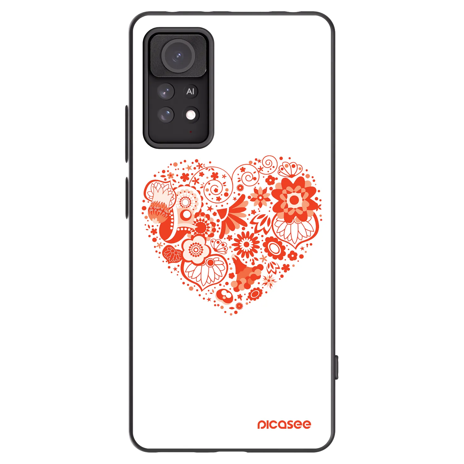 Picasee Xiaomi Redmi Note 11 Pro 5G Hülle - Schwarzes Silikon - Großes Herz
