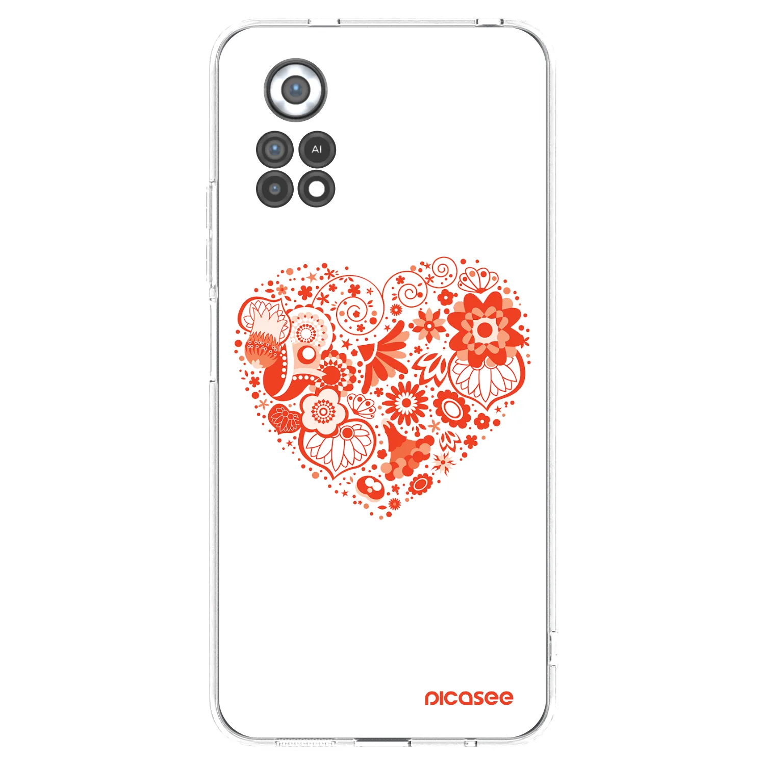 Picasee Xiaomi Poco X4 Pro 5G Hülle - Transparentes Silikon - Großes Herz