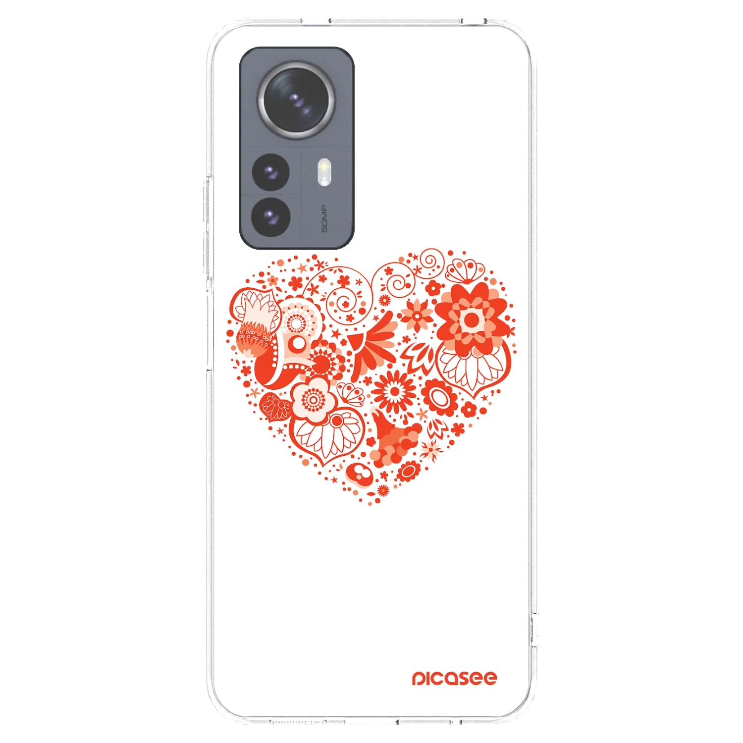 Picasee Xiaomi 12 Pro Hülle - Transparentes Silikon - Großes Herz