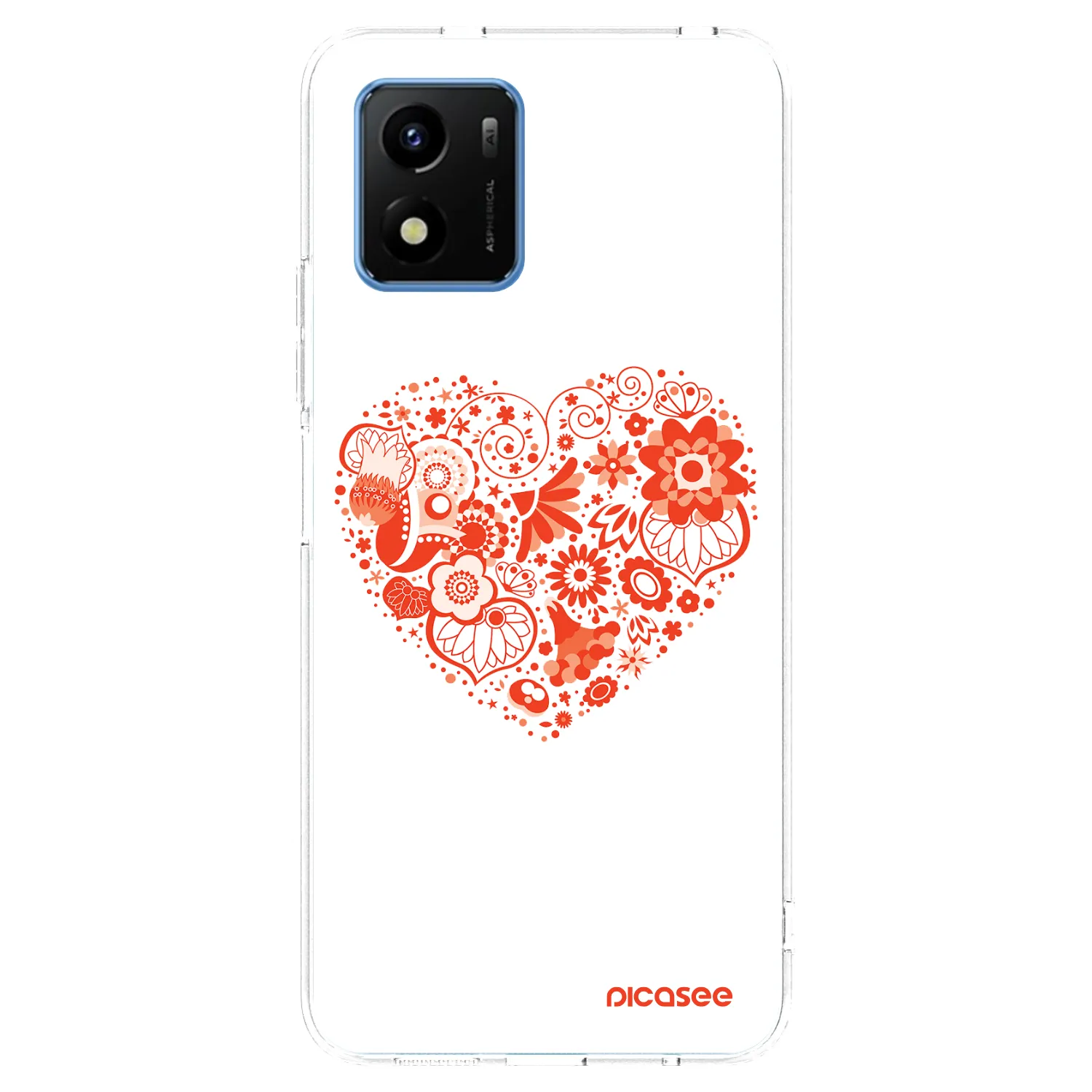 Picasee Vivo Y01 Hülle - Transparentes Silikon - Großes Herz