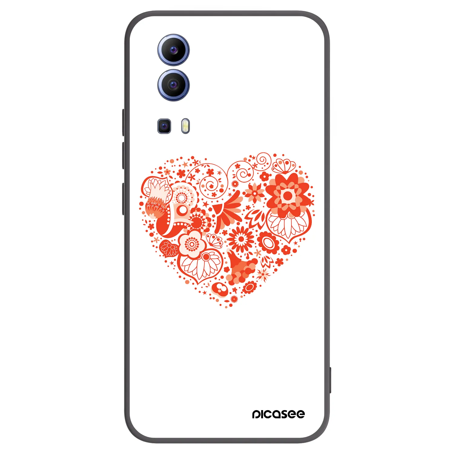 Picasee Vivo Y52 5G Hülle - Schwarzes Silikon - Großes Herz