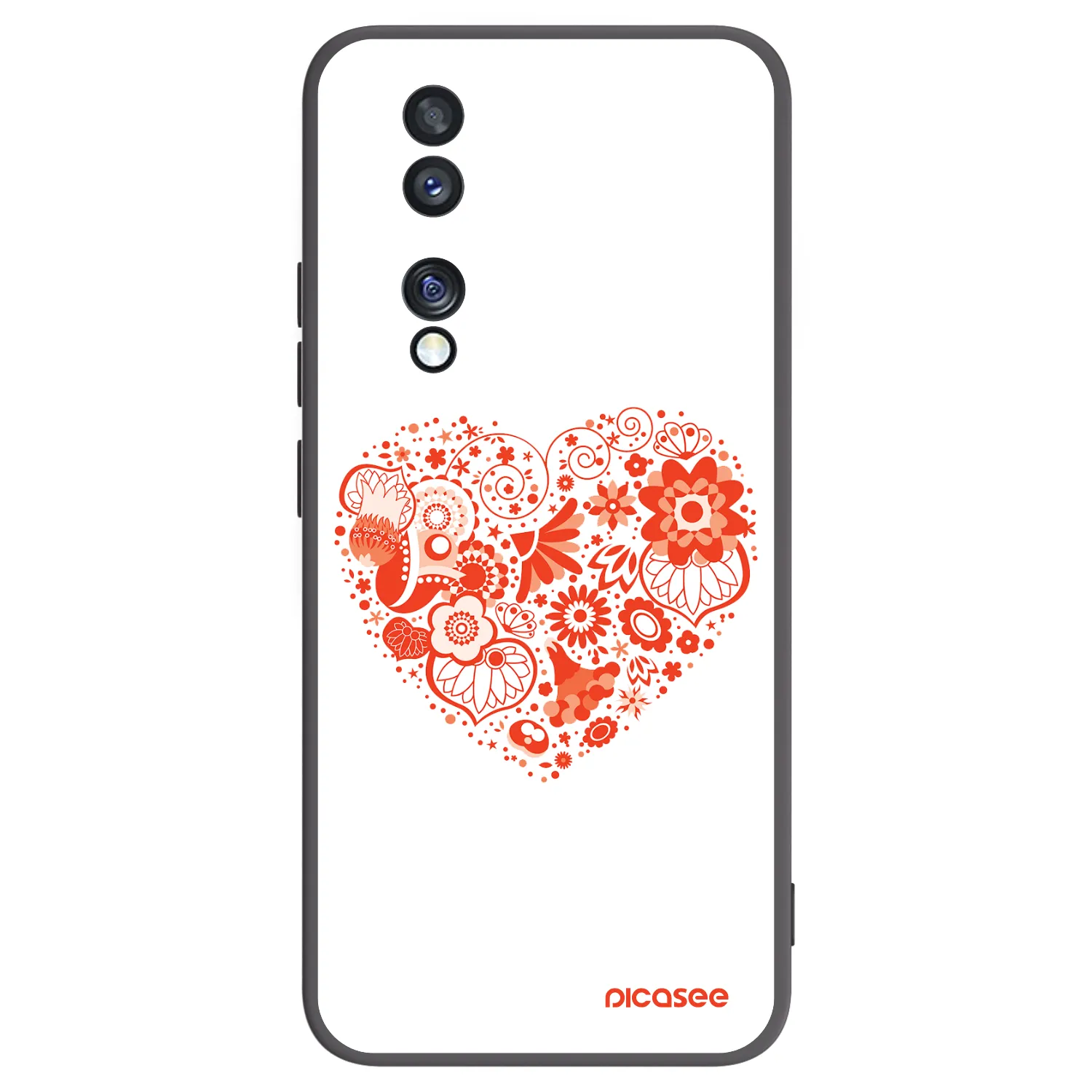 Picasee Honor 70 Hülle - Schwarzes Silikon - Großes Herz