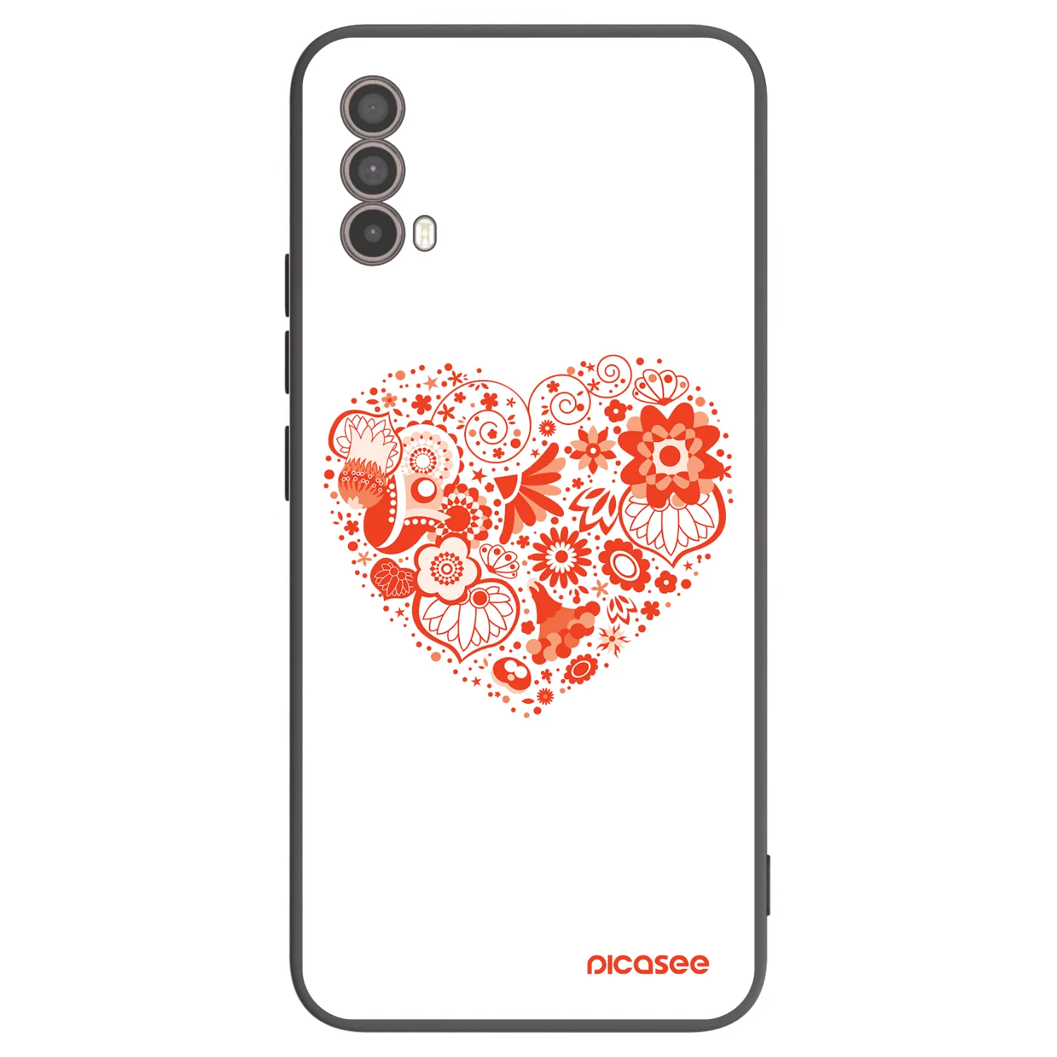 Picasee Motorola Moto E40 Hülle - Schwarzes Silikon - Großes Herz