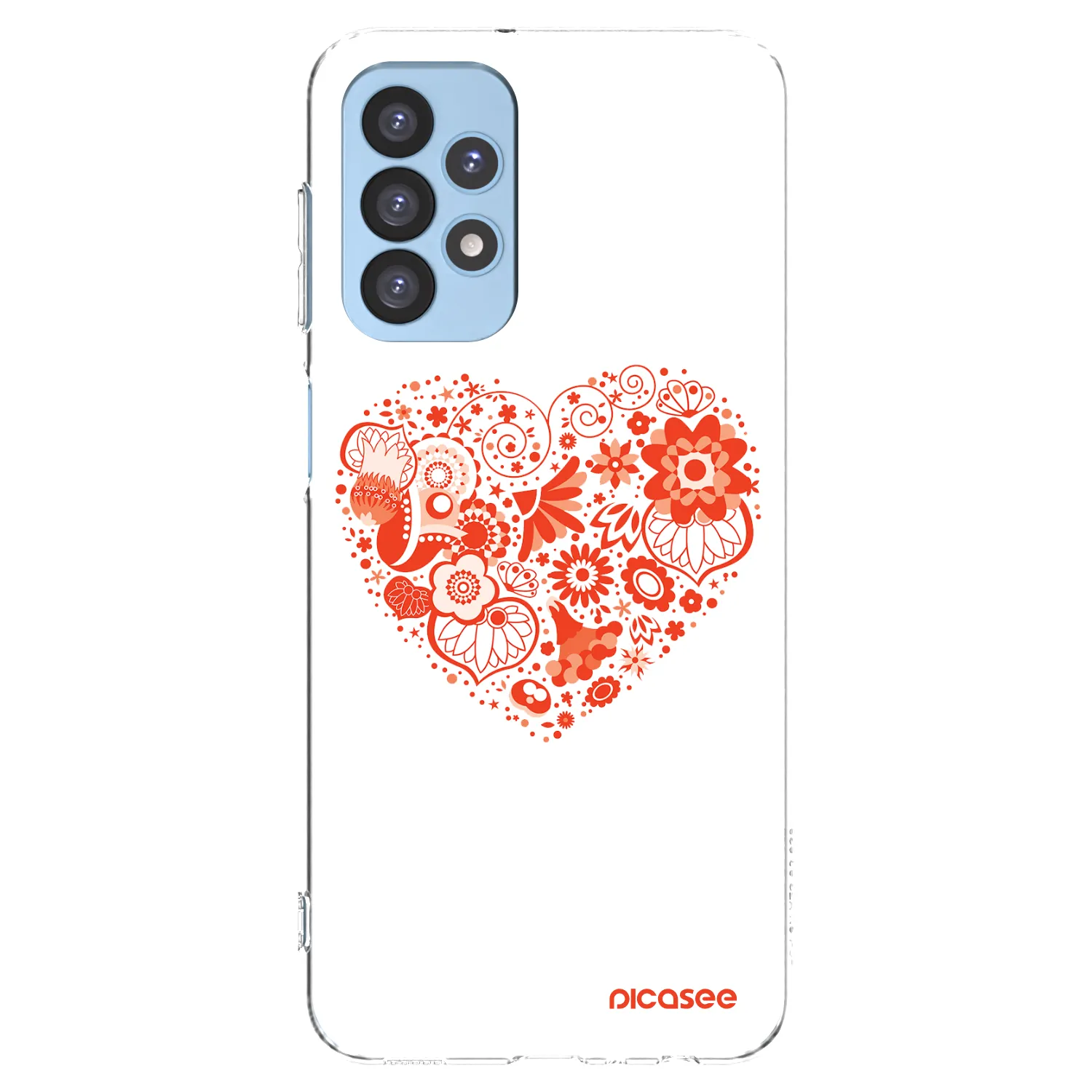 Picasee Samsung Galaxy A23 A235F 4G Hülle - Transparentes Silikon - Großes Herz
