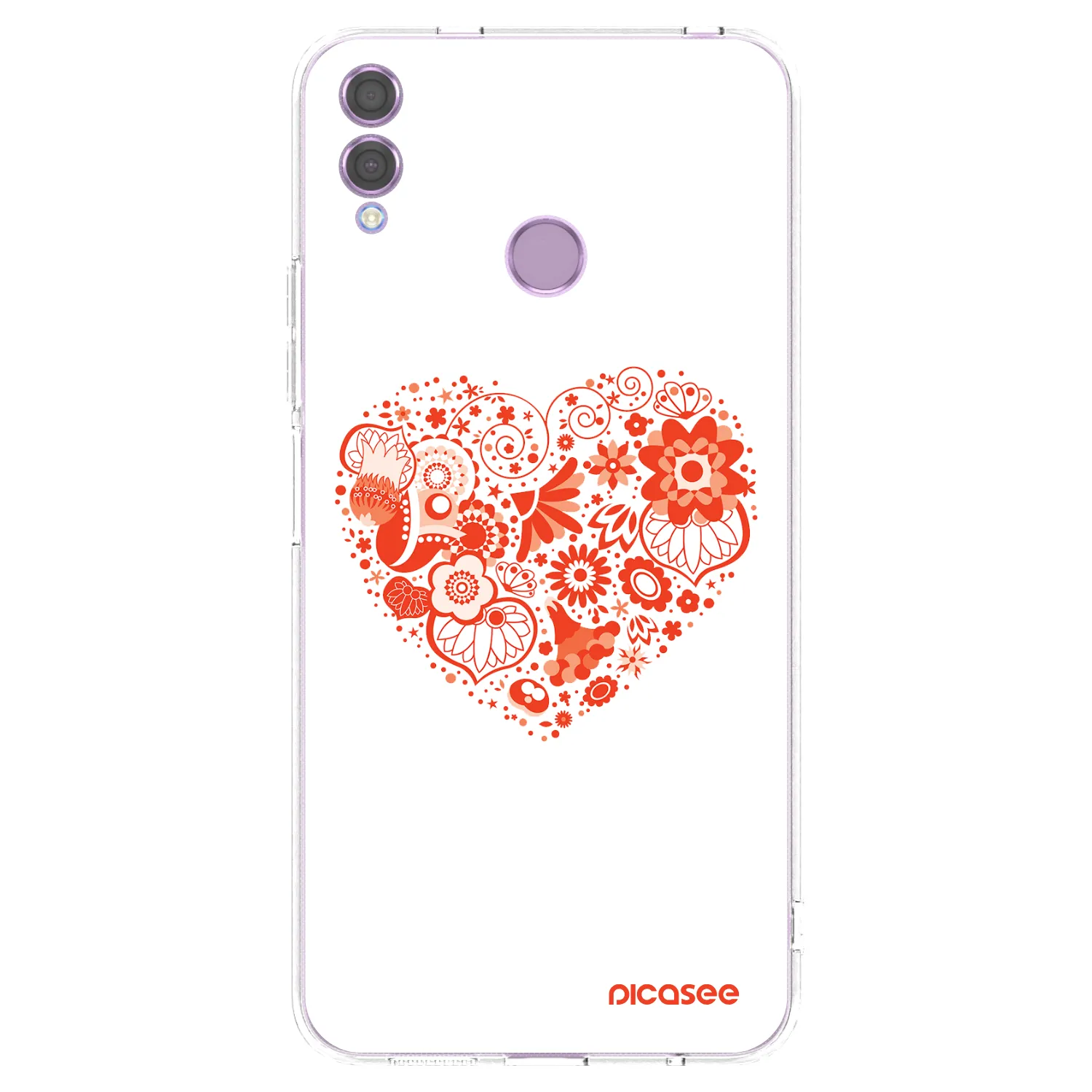 Picasee Honor 8X Hülle - Transparentes Silikon - Großes Herz