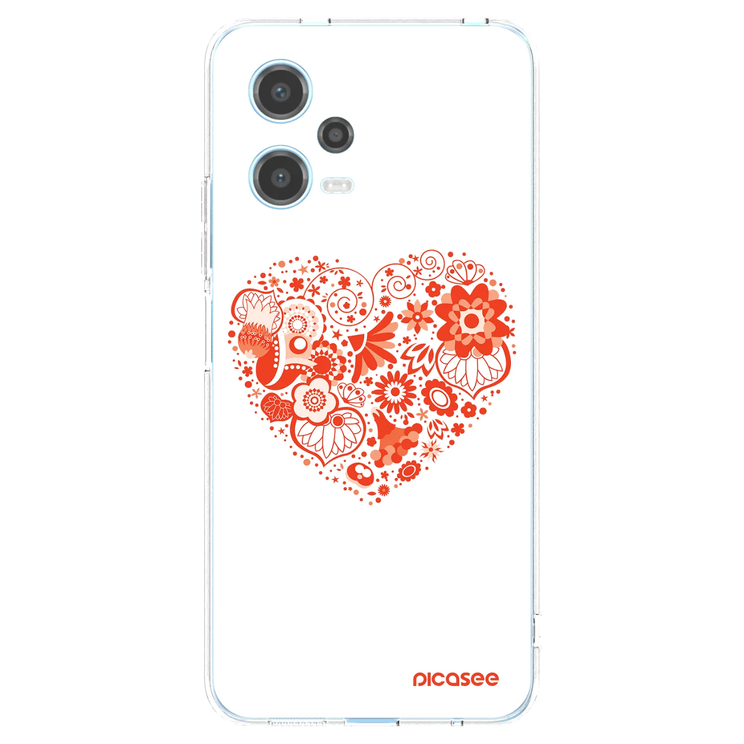 Picasee Xiaomi Redmi Note 12 5G Hülle - Transparentes Silikon - Großes Herz