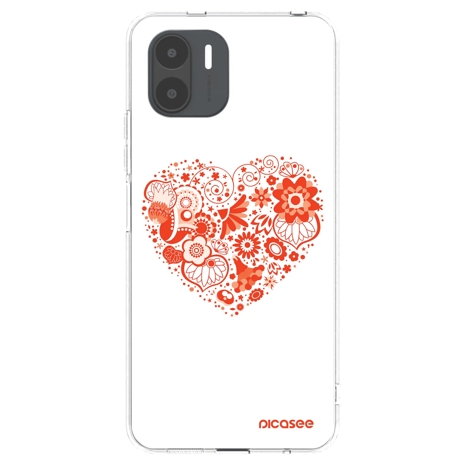 Picasee Xiaomi Redmi A2 Hülle - Transparentes Silikon - Großes Herz