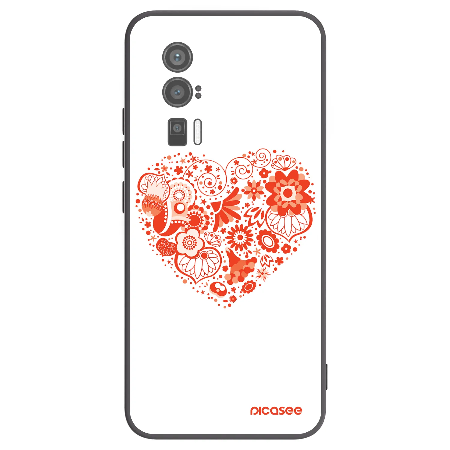 Picasee Xiaomi Poco F5 Pro 5G Hülle - Schwarzes Silikon - Großes Herz