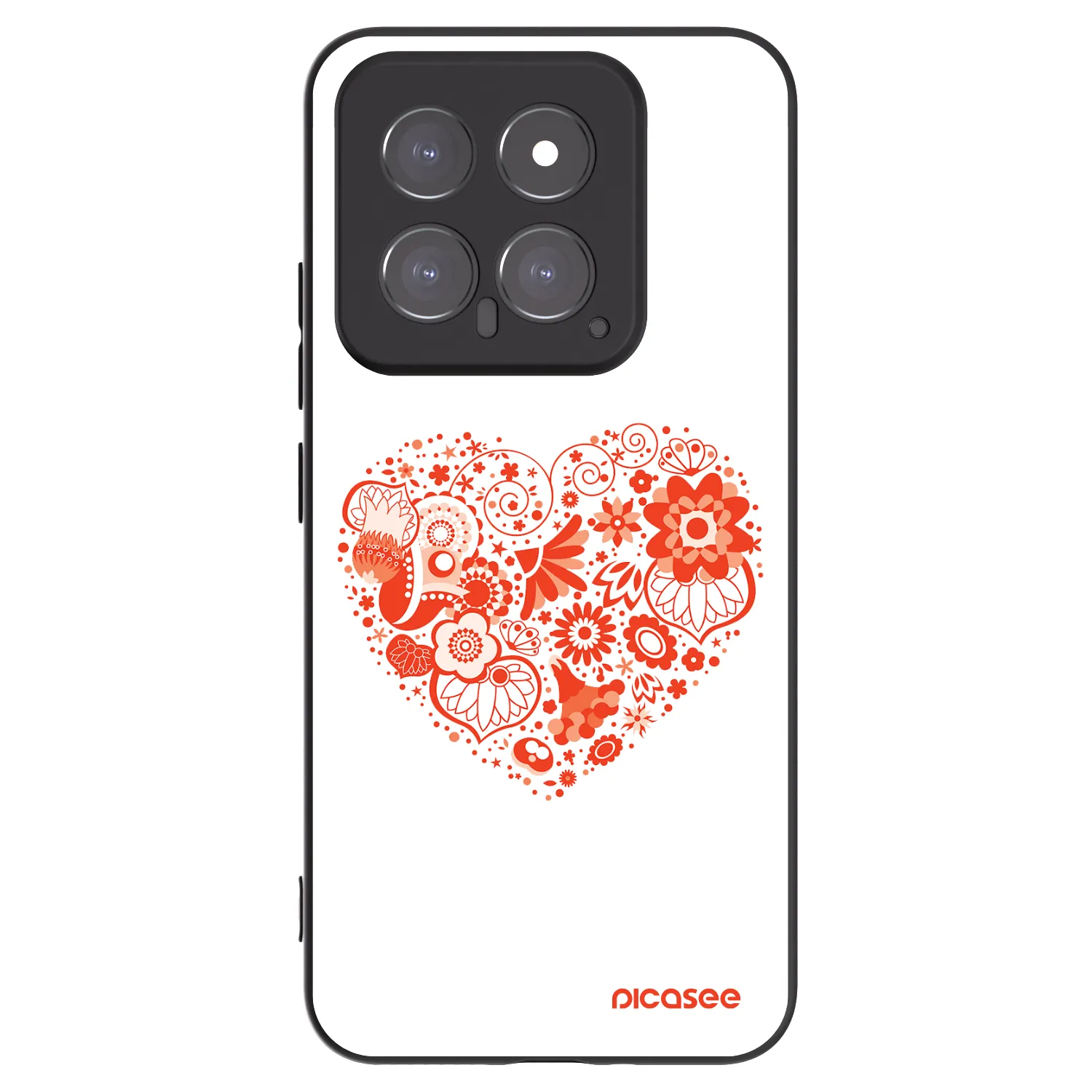 Picasee Xiaomi 14 Hülle - Schwarzes Silikon - Großes Herz