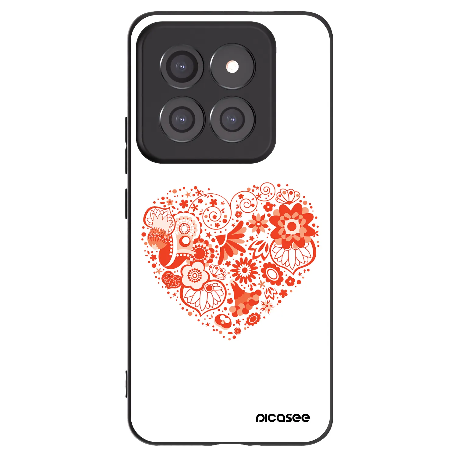 Picasee Xiaomi 14 Pro Hülle - Schwarzes Silikon - Großes Herz