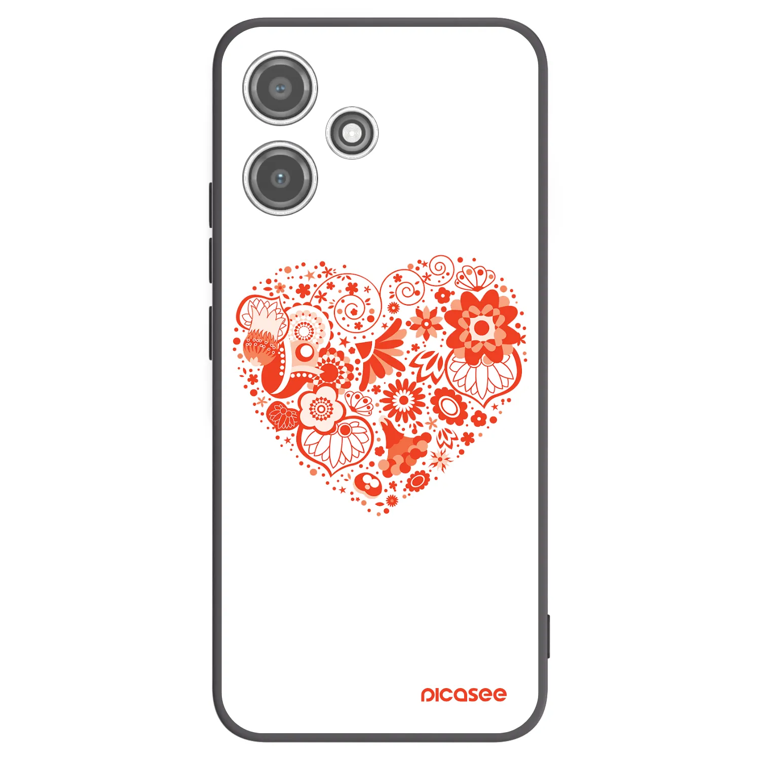 Picasee Xiaomi Redmi 12 5G Hülle - Schwarzes Silikon - Großes Herz