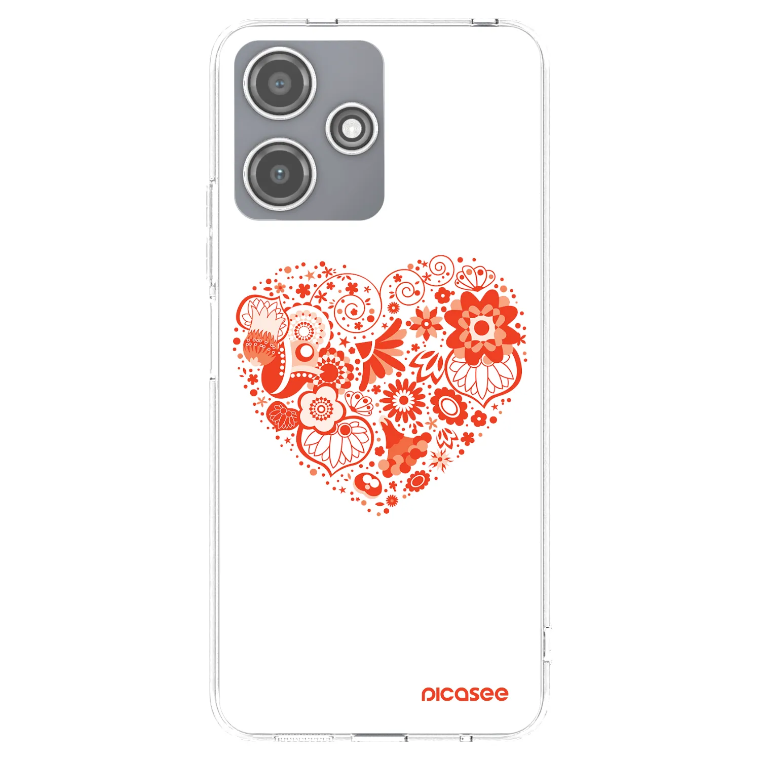 Picasee Xiaomi Redmi 12 5G Hülle - Transparentes Silikon - Großes Herz