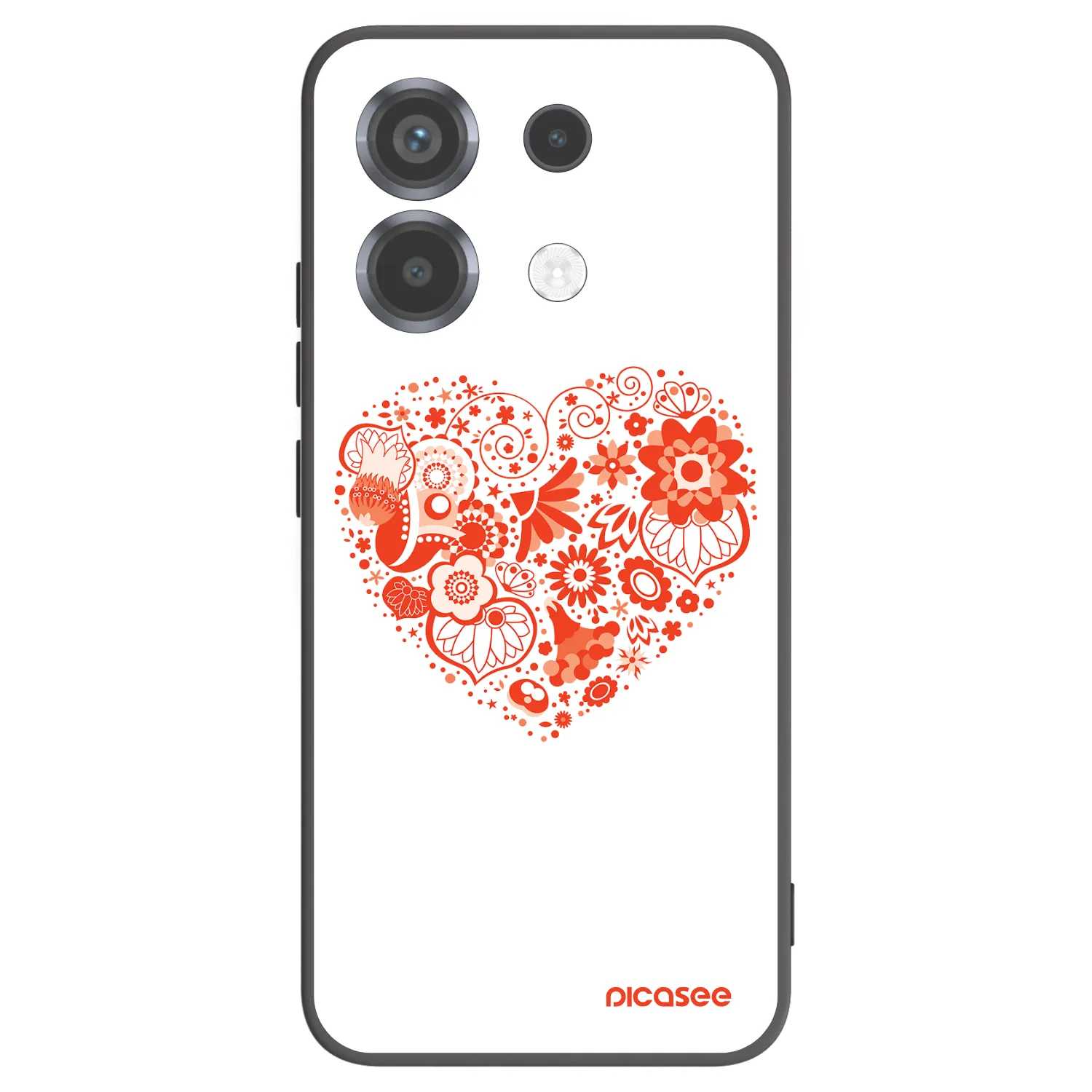 Picasee Xiaomi Poco X6 Hülle - Schwarzes Silikon - Großes Herz