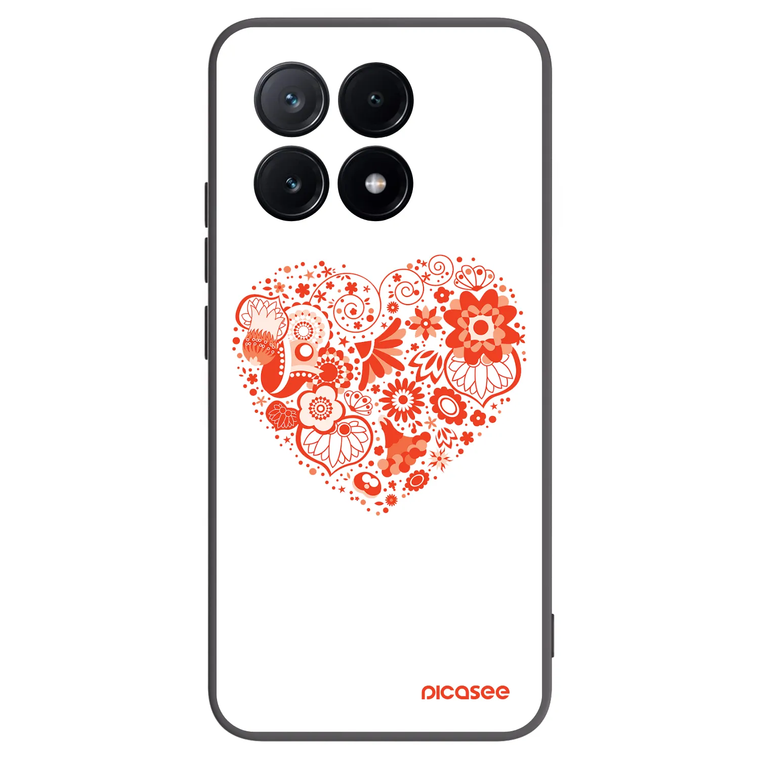 Picasee Xiaomi Poco X6 Pro Hülle - Schwarzes Silikon - Großes Herz