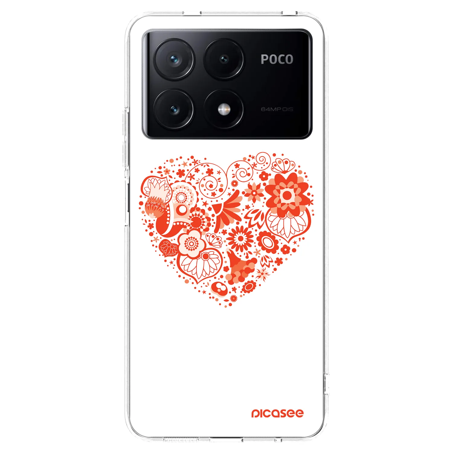 Picasee Xiaomi Poco X6 Pro Hülle - Transparentes Silikon - Großes Herz