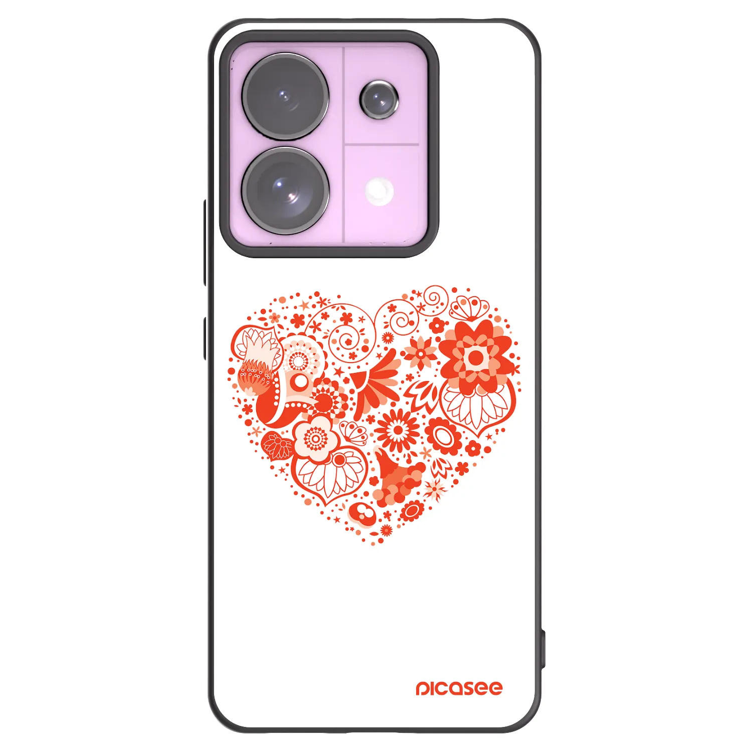 Picasee Xiaomi Redmi Note 13 Pro 5G Hülle - Schwarzes Silikon - Großes Herz