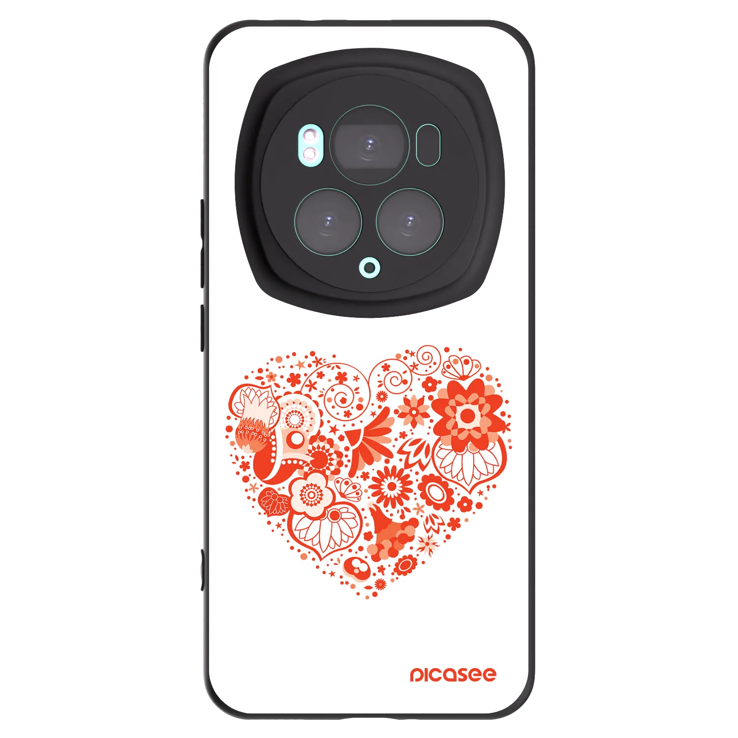 Picasee Honor Magic6 Pro Hülle - Schwarzes Silikon - Großes Herz