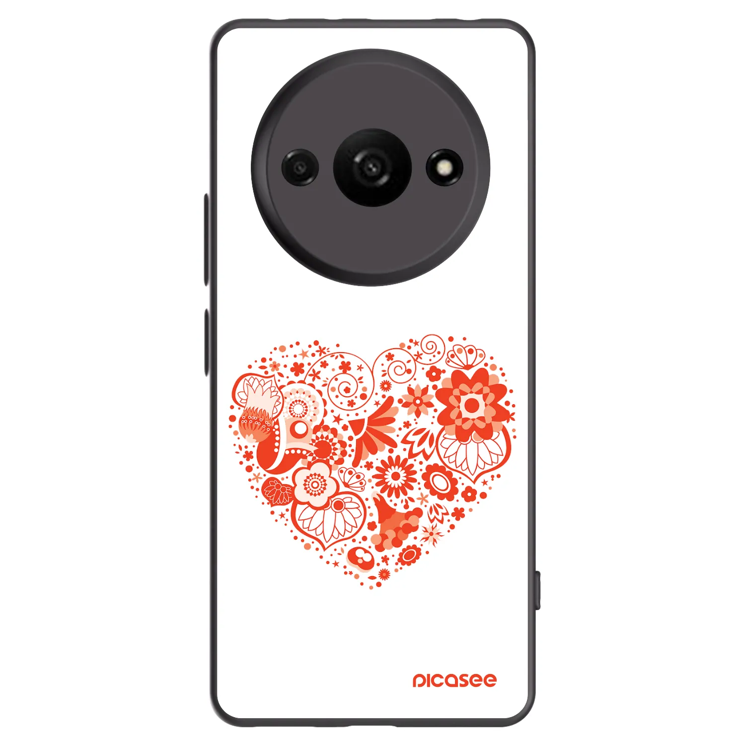 Picasee Xiaomi Redmi A3 Hülle - Schwarzes Silikon - Großes Herz