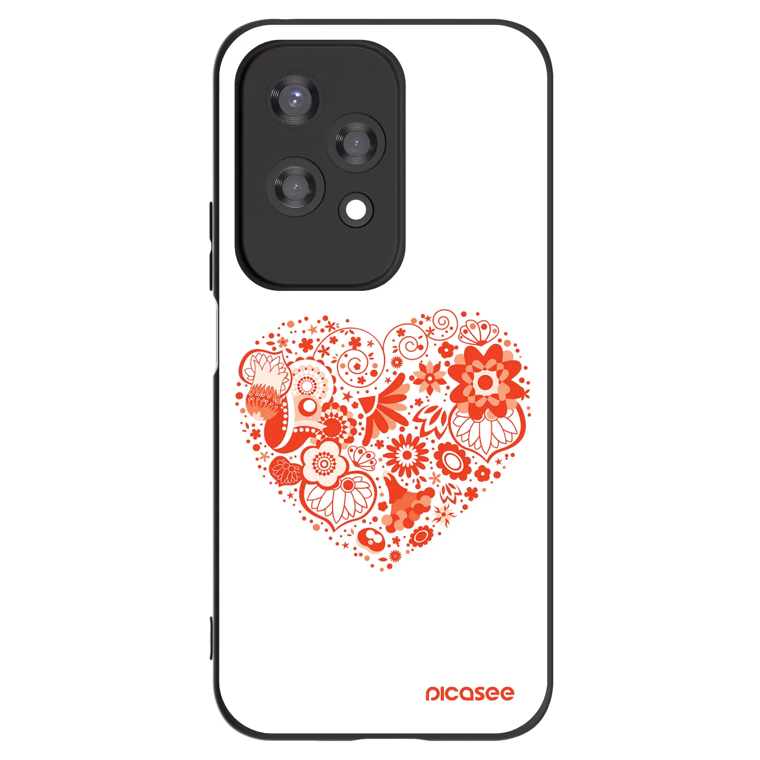 Picasee Honor 200 Lite Hülle - Schwarzes Silikon - Großes Herz