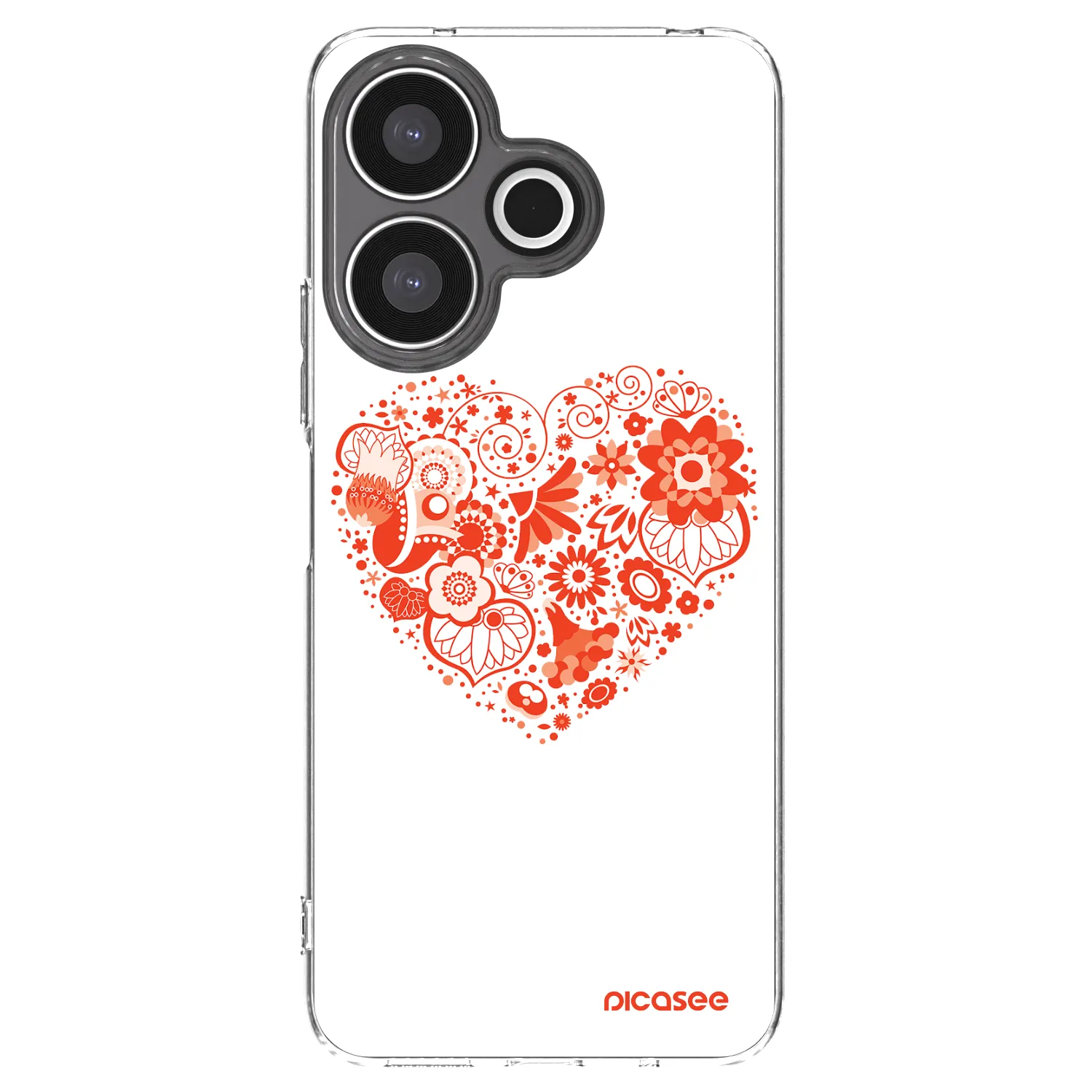 Picasee Xiaomi Redmi 13 4G Hülle - Transparentes Silikon - Großes Herz