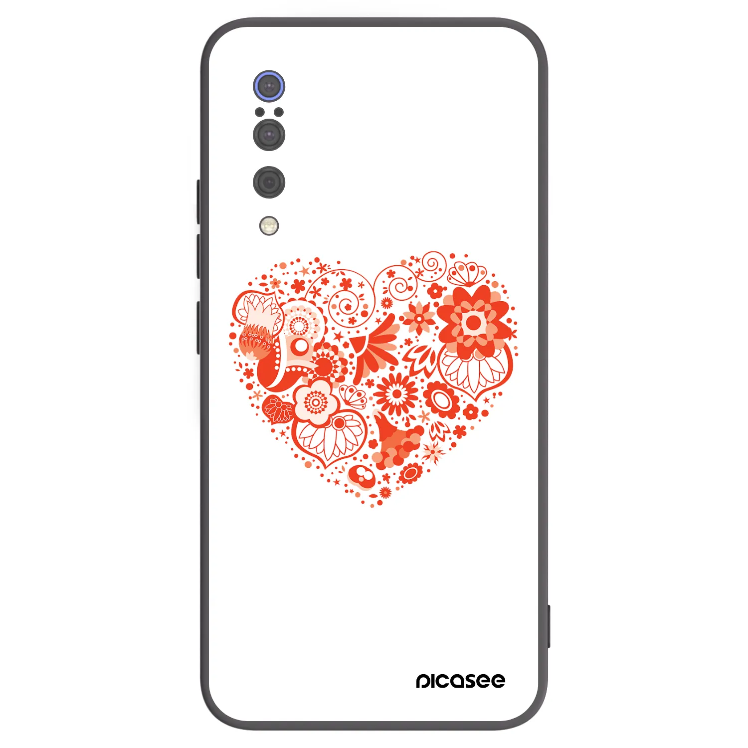 Picasee Xiaomi Mi 9 Hülle - Schwarzes Silikon - Großes Herz
