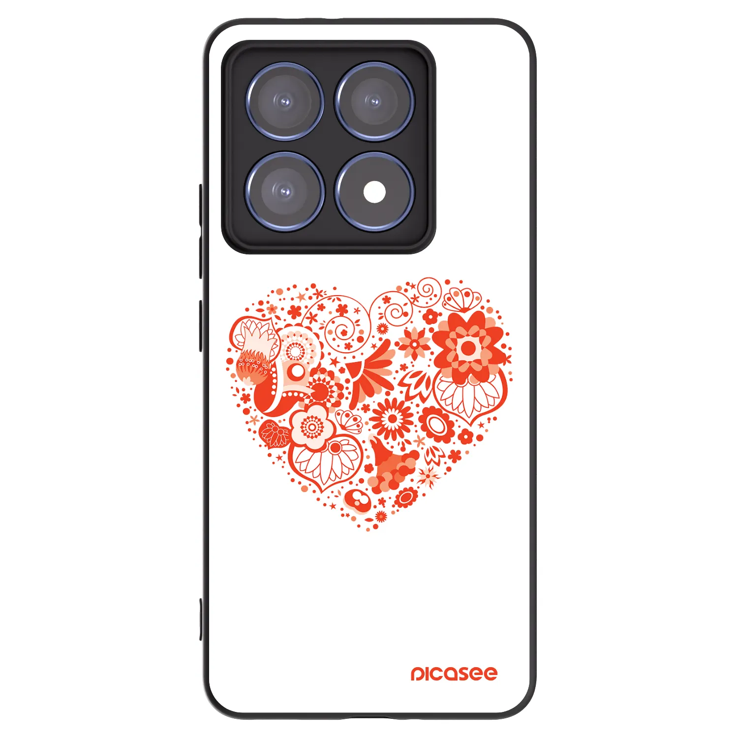 Picasee Xiaomi 14T Pro Hülle - Schwarzes Silikon - Großes Herz