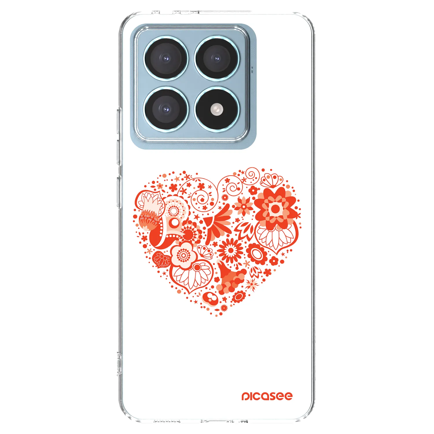 Picasee Xiaomi 14T Pro Hülle - Transparentes Silikon - Großes Herz