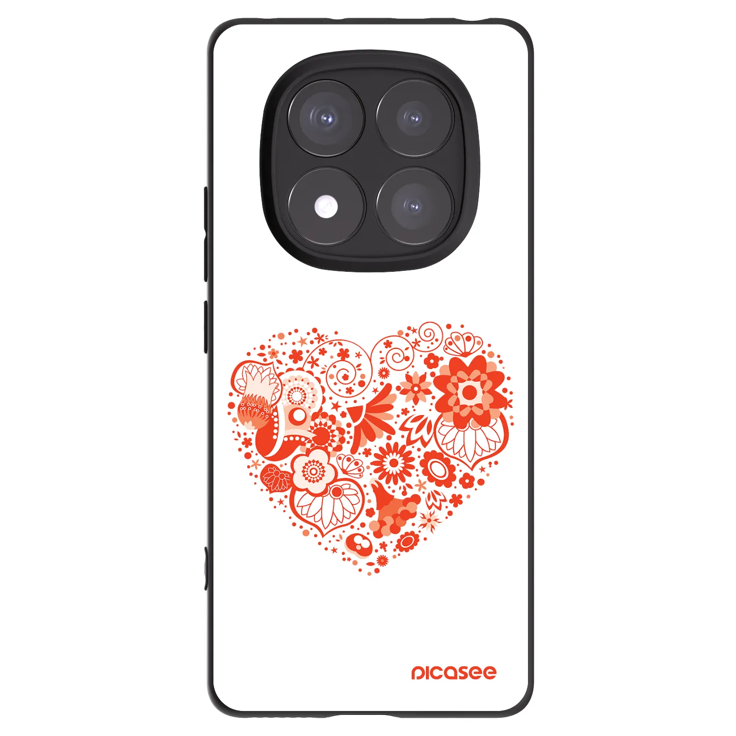 Picasee Xiaomi Redmi Note 14 Pro 5G Hülle - Schwarzes Silikon - Großes Herz