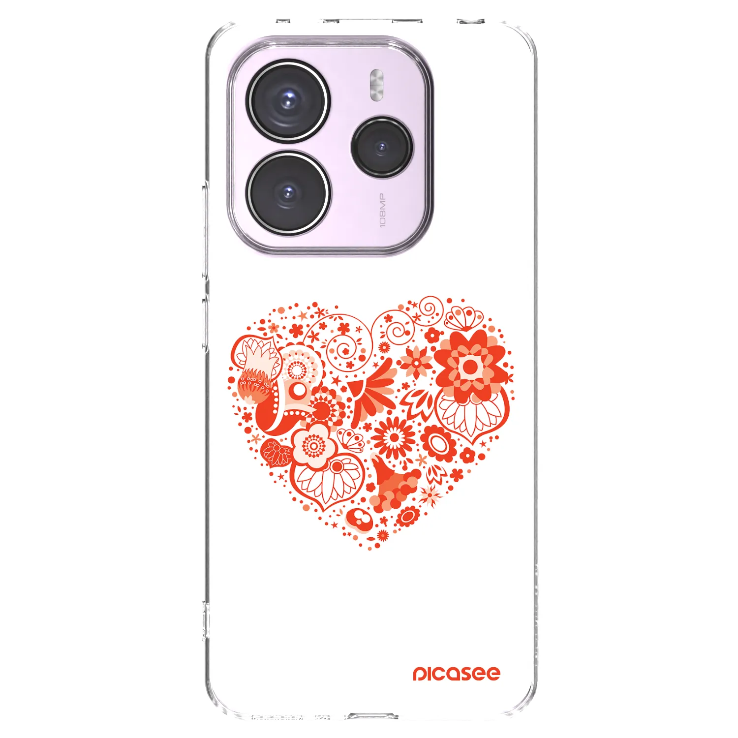 Picasee Xiaomi Redmi Note 14 5G Hülle - Transparentes Silikon - Großes Herz