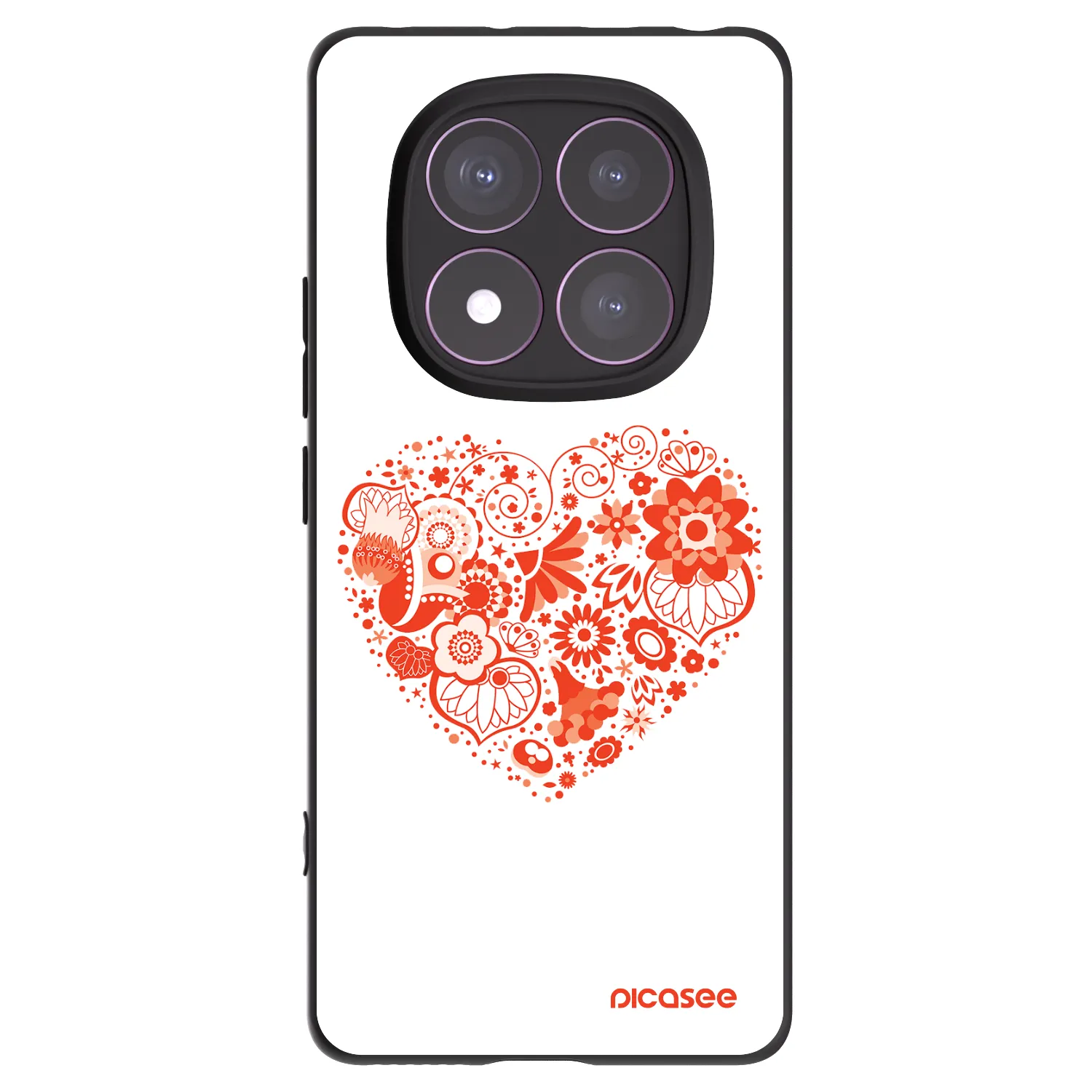Picasee Xiaomi Redmi Note 14 Pro 4G Hülle - Schwarzes Silikon - Großes Herz