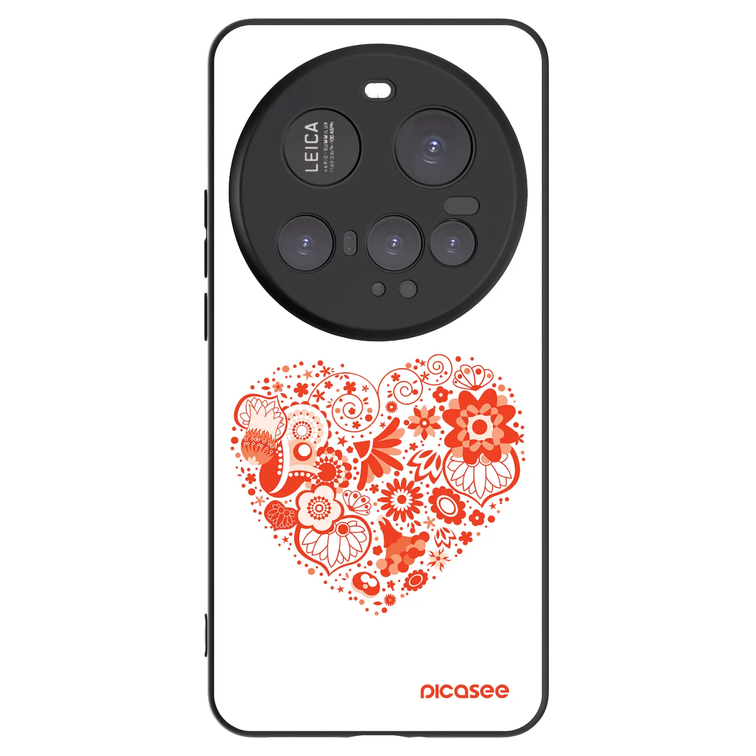 Picasee Xiaomi 15 Ultra Hülle - Schwarzes Silikon - Großes Herz