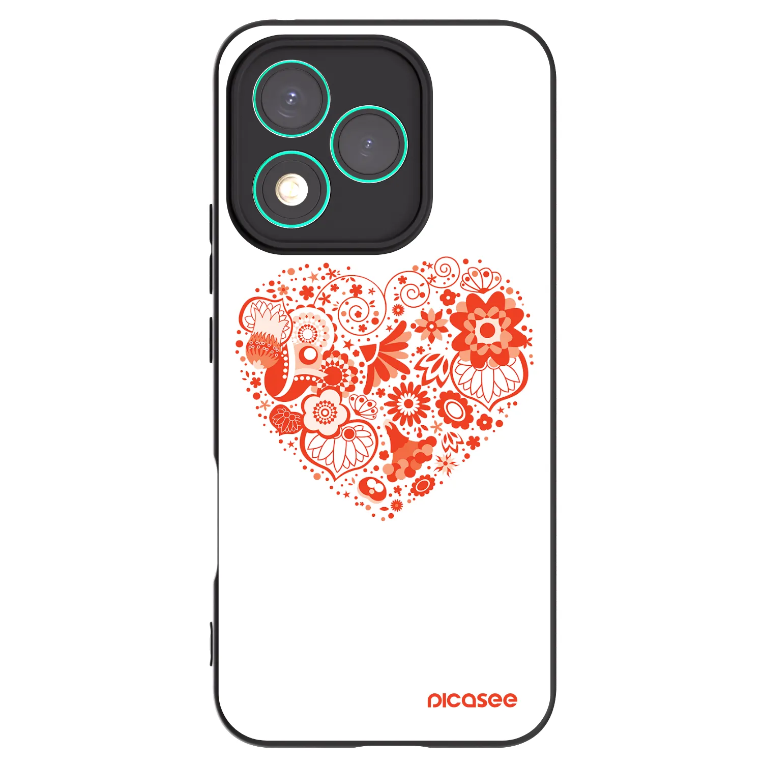 Picasee Honor 400 Lite 5G Hülle - Schwarzes Silikon - Großes Herz