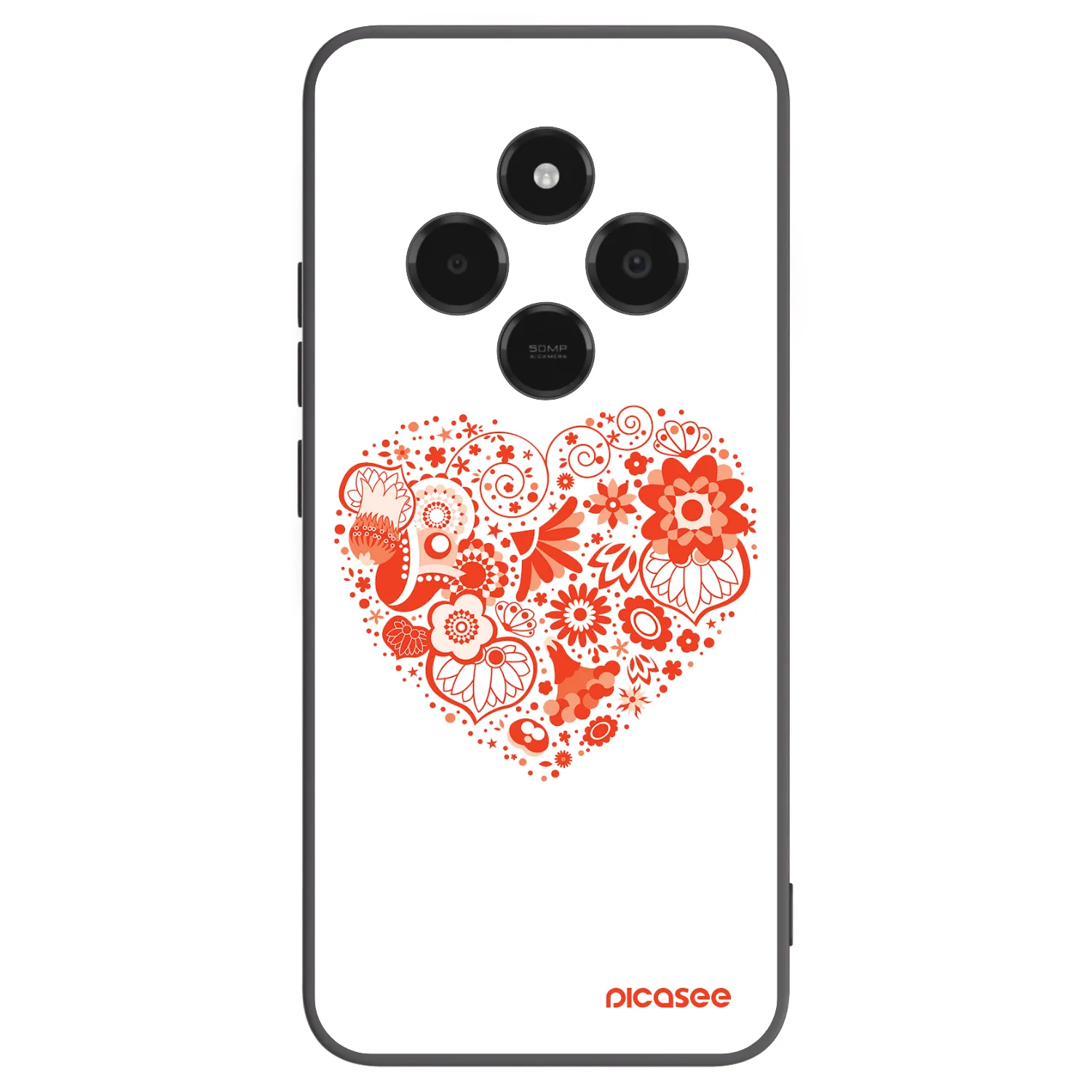 Picasee Xiaomi Poco C75 Hülle - Schwarzes Silikon - Großes Herz