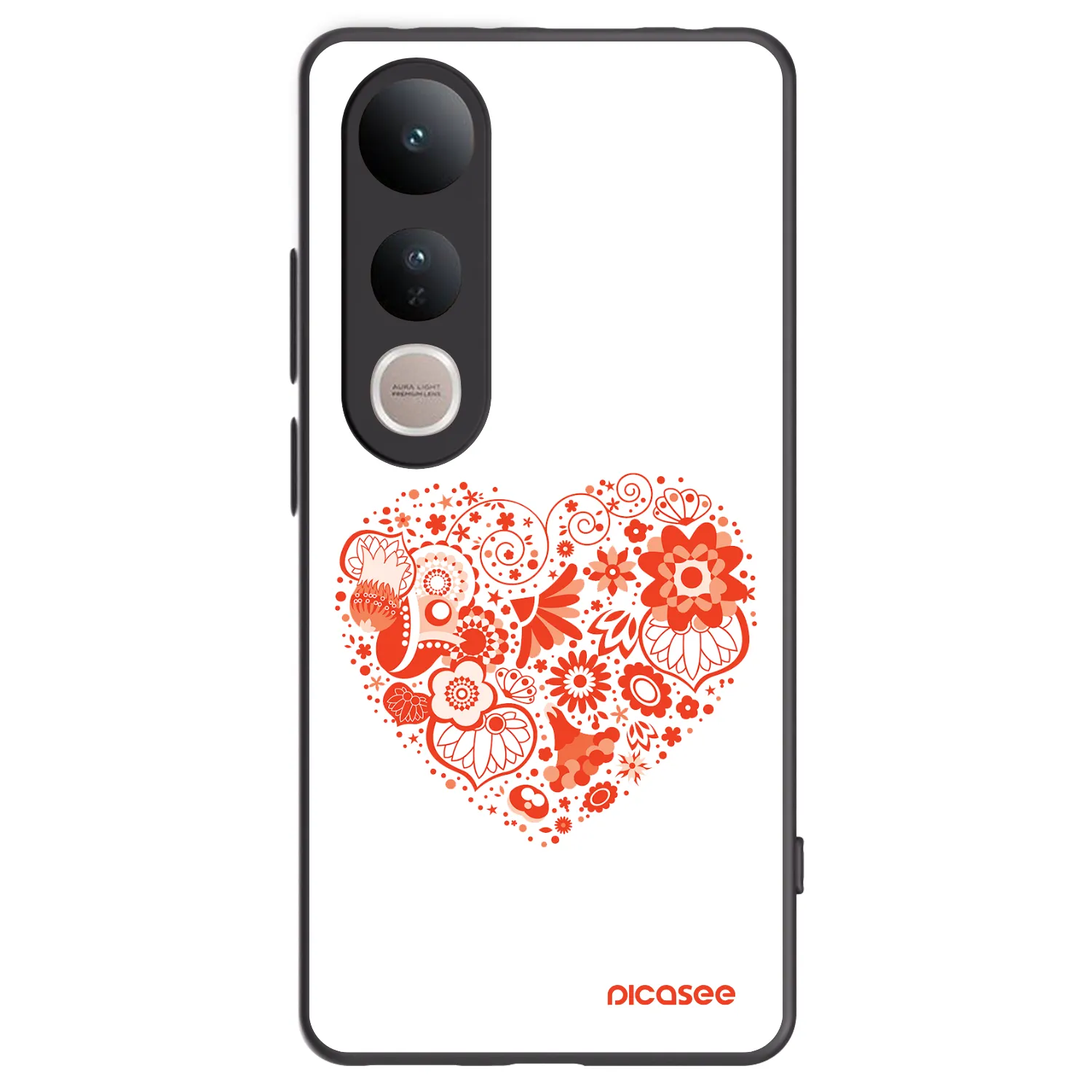 Picasee Vivo V50 Lite 5G Hülle - Schwarzes Silikon - Großes Herz