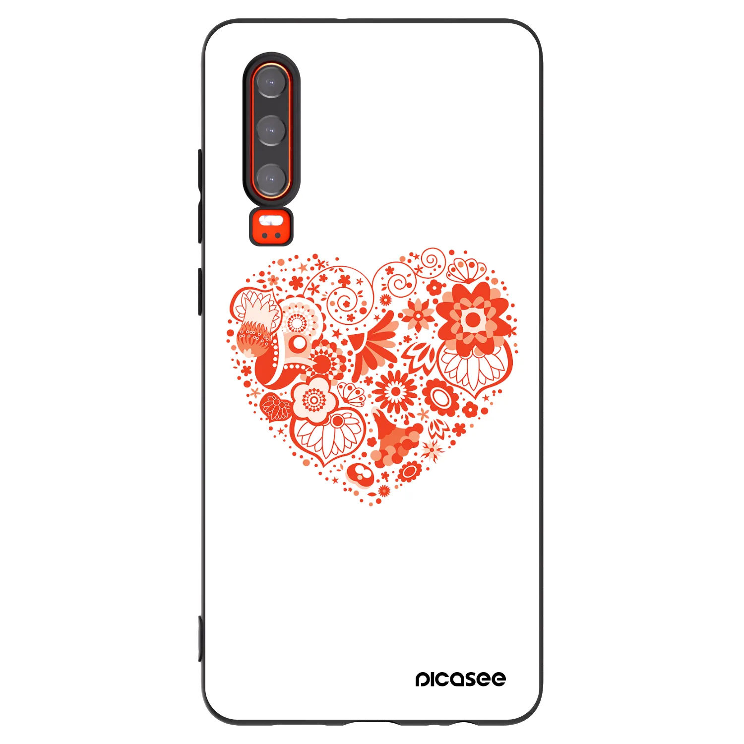 Picasee Huawei P30 Hülle - Schwarzes Silikon - Großes Herz