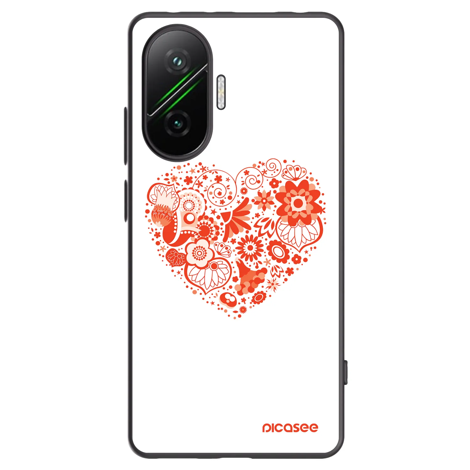 Picasee Xiaomi Poco F7 5G Hülle - Schwarzes Silikon - Großes Herz