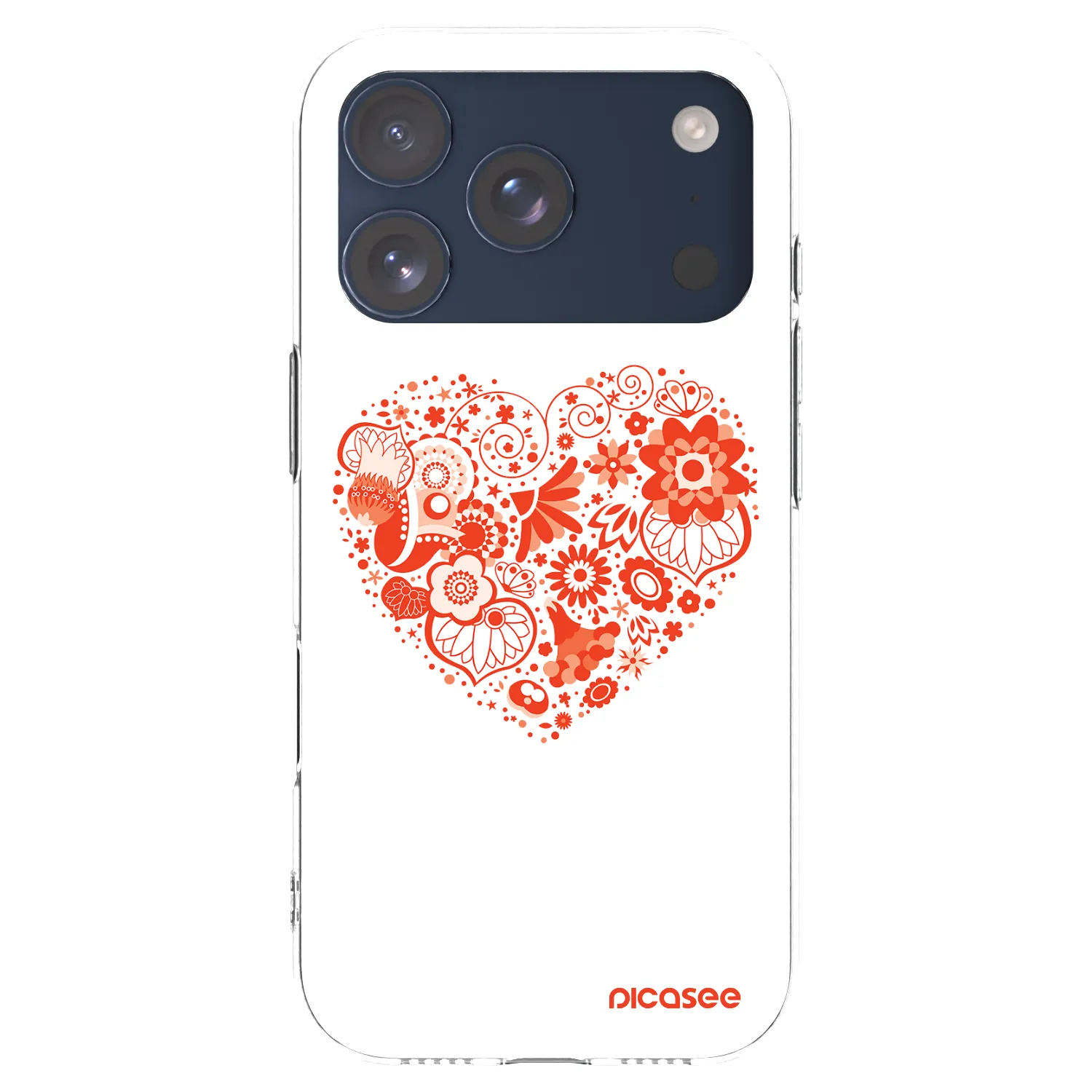 Picasee Apple iPhone 17 Pro Hülle - Transparentes Silikon - Großes Herz