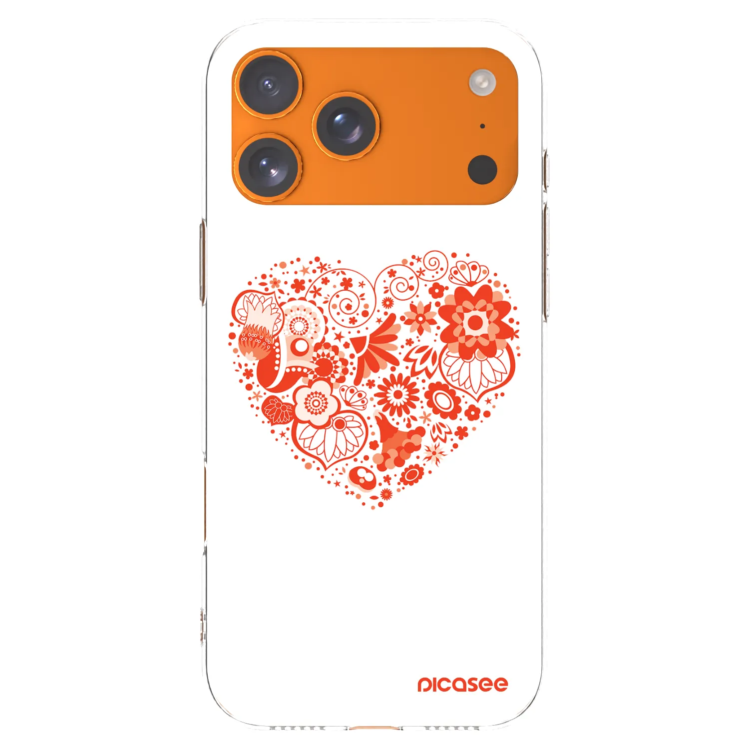 Picasee Apple iPhone 17 Pro Max Hülle - Transparentes Silikon - Großes Herz