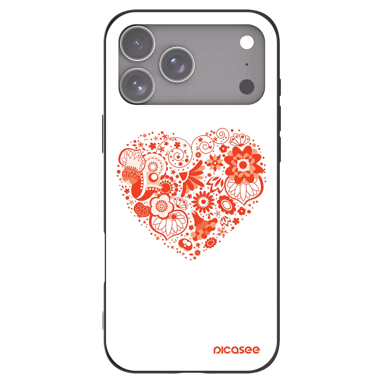 Picasee Apple iPhone 17 Pro Max Hülle - Schwarzes Silikon - Großes Herz