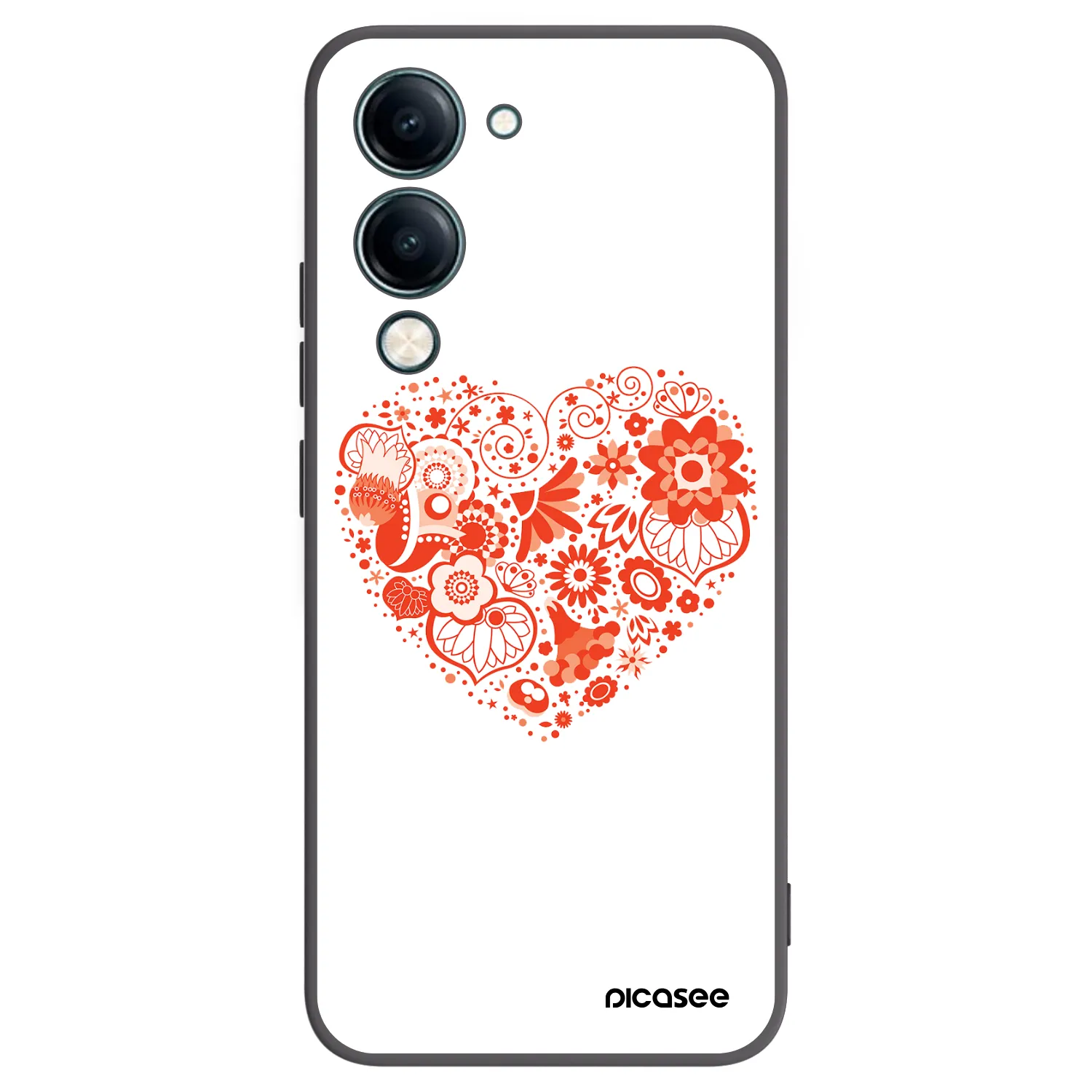Picasee Vivo Y29s 5G Hülle - Schwarzes Silikon - Großes Herz