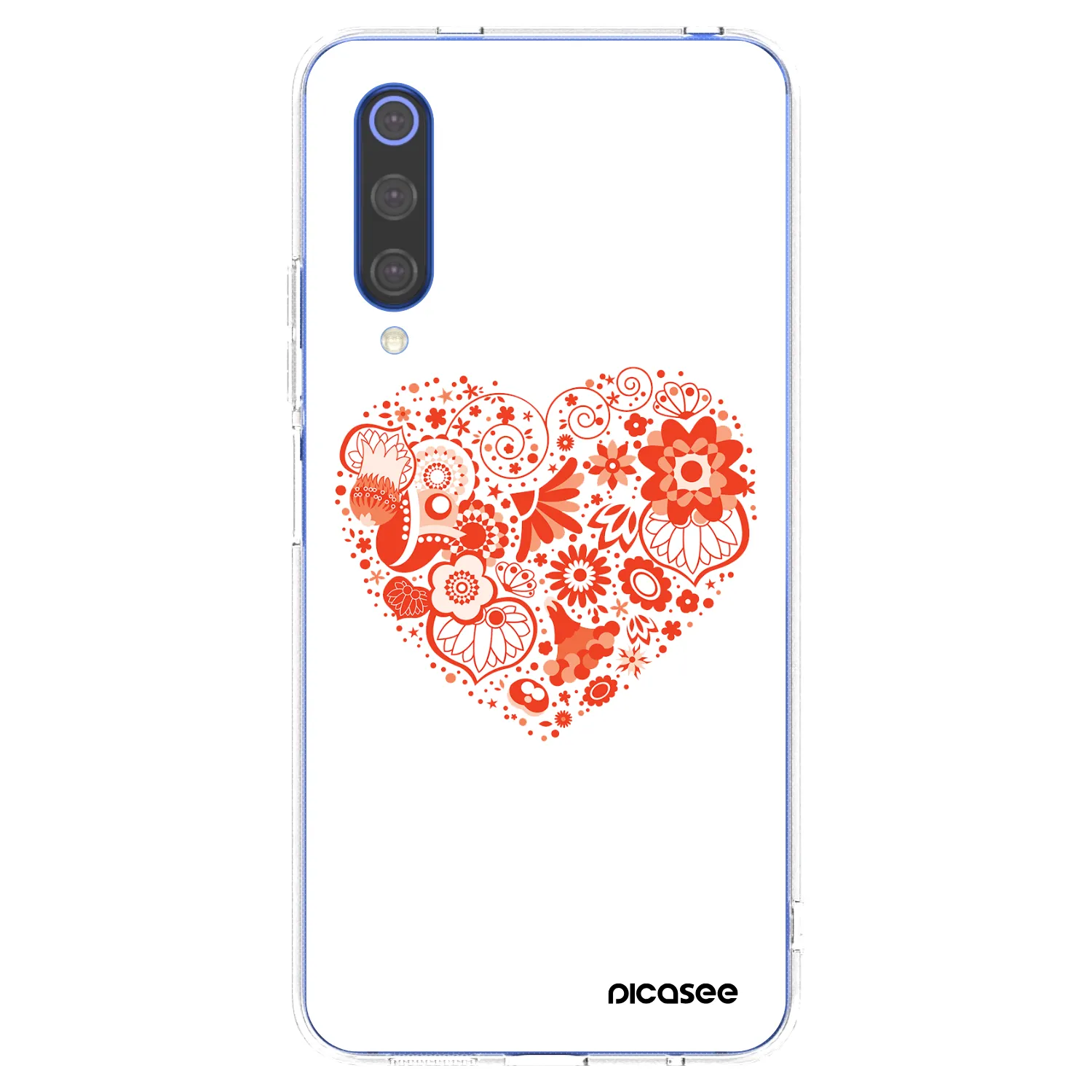 Picasee Xiaomi Mi 9 SE Hülle - Transparentes Silikon - Großes Herz